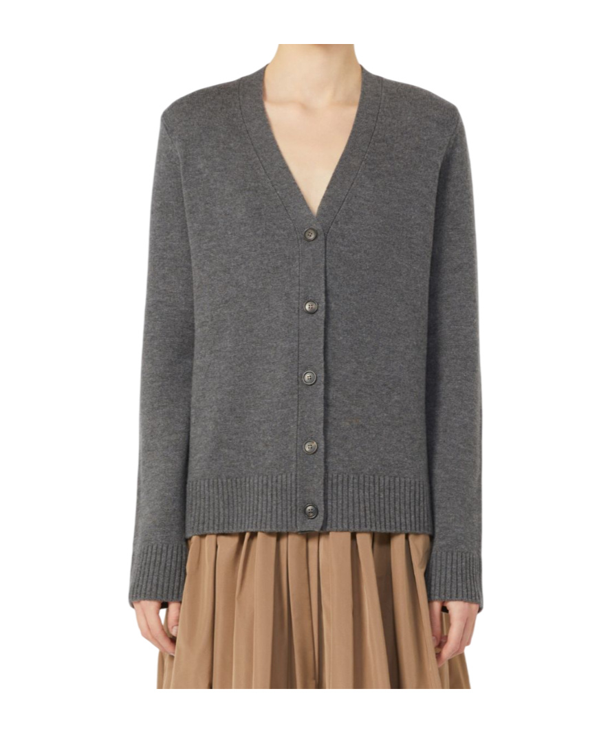 MAX MARA MANNISH WOOL YARN CARDIGAN