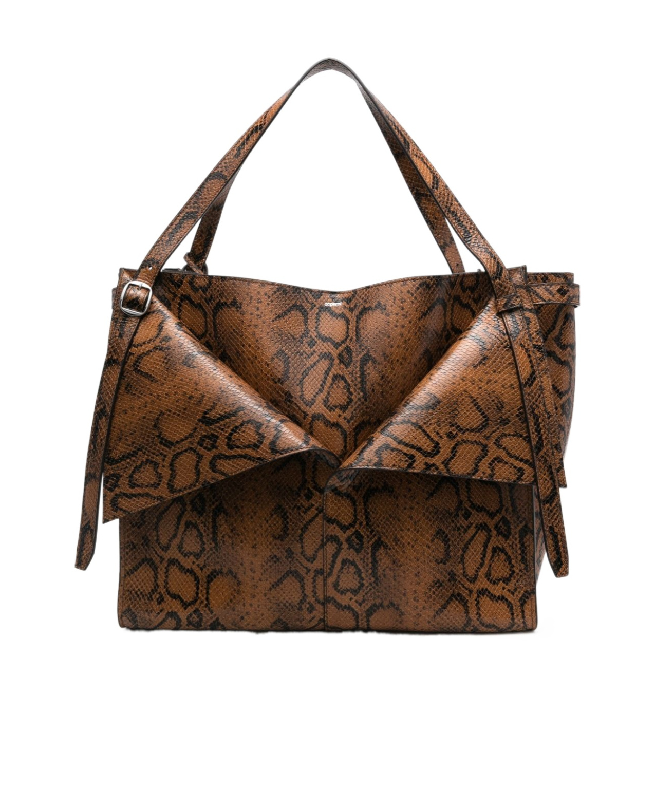 Shop Coperni Embossed Top Handle Bag In Brown