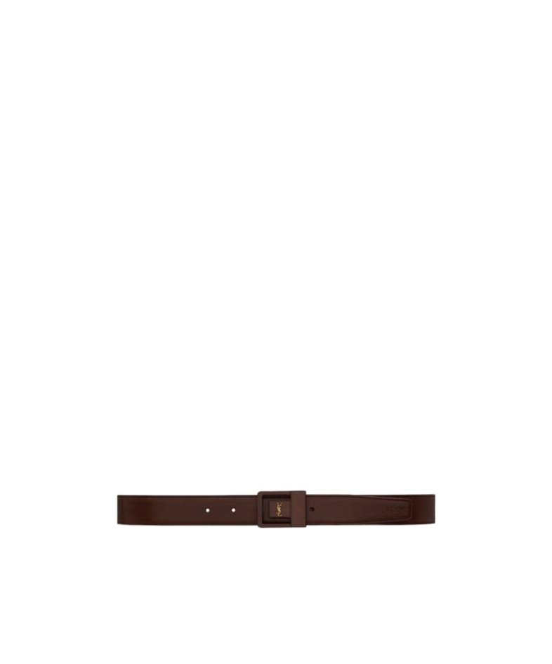 Saint Laurent La 66 Belt In Leather In Ruddy Brown/brown