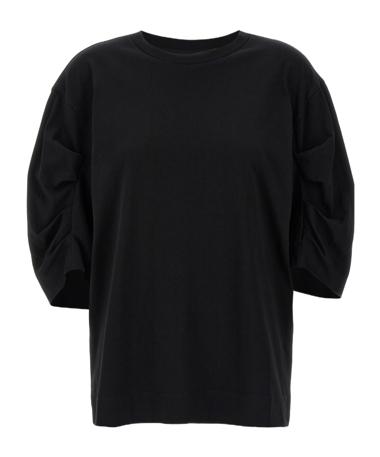 Dries Van Noten Open-necked Black Shirt In Black