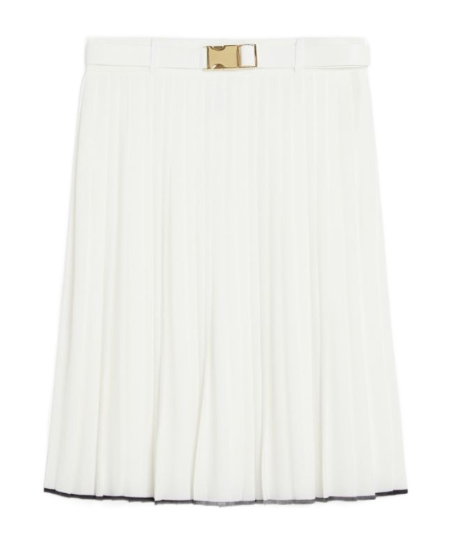 Weekend Max Mara Max Mara Studio Savana Belted Pleated Skirt In White