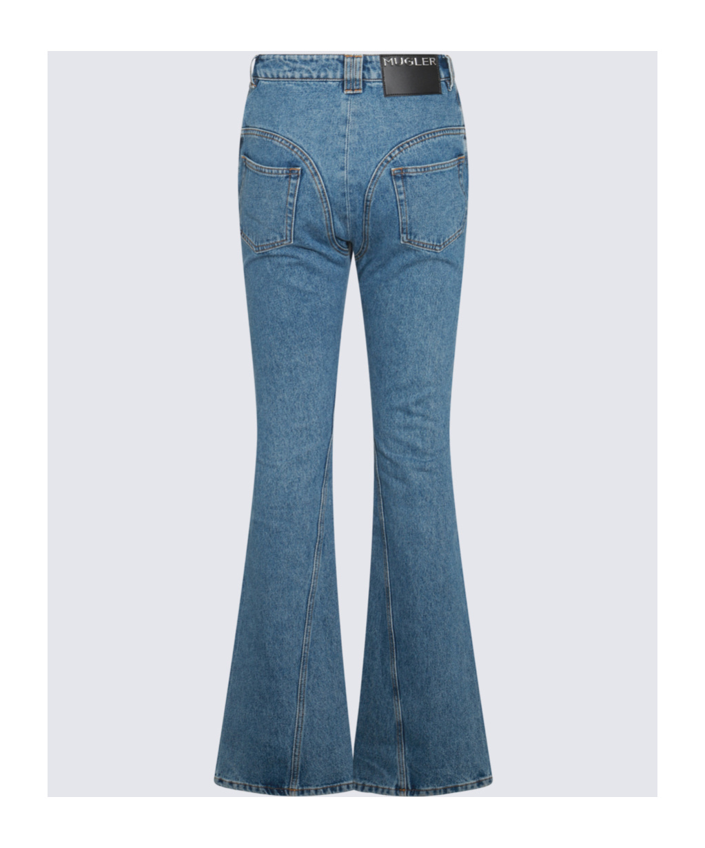 Mugler Blue Denim Cotton Jeans In Blue