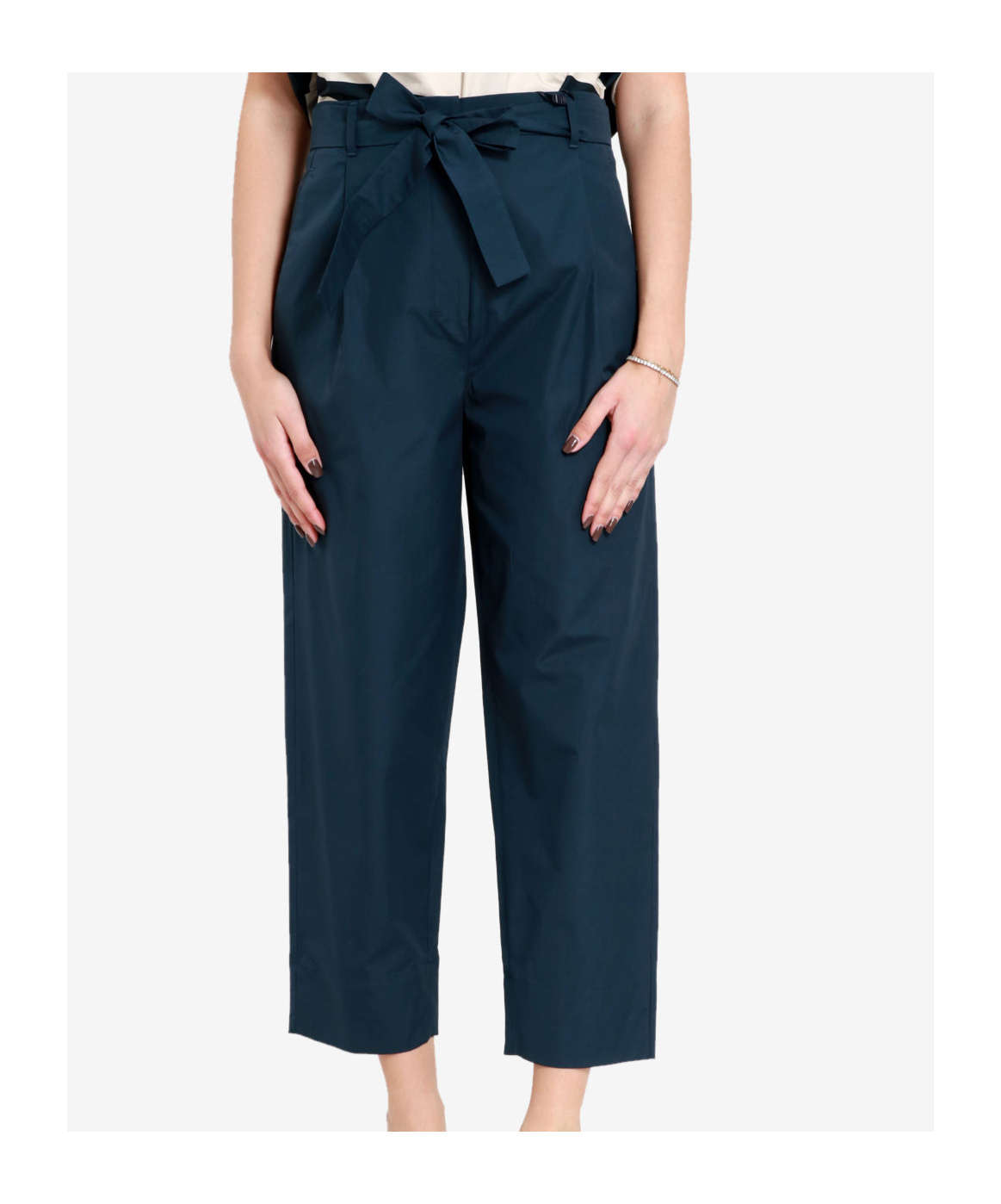 Max Mara Pocket Casual Pants In Blue