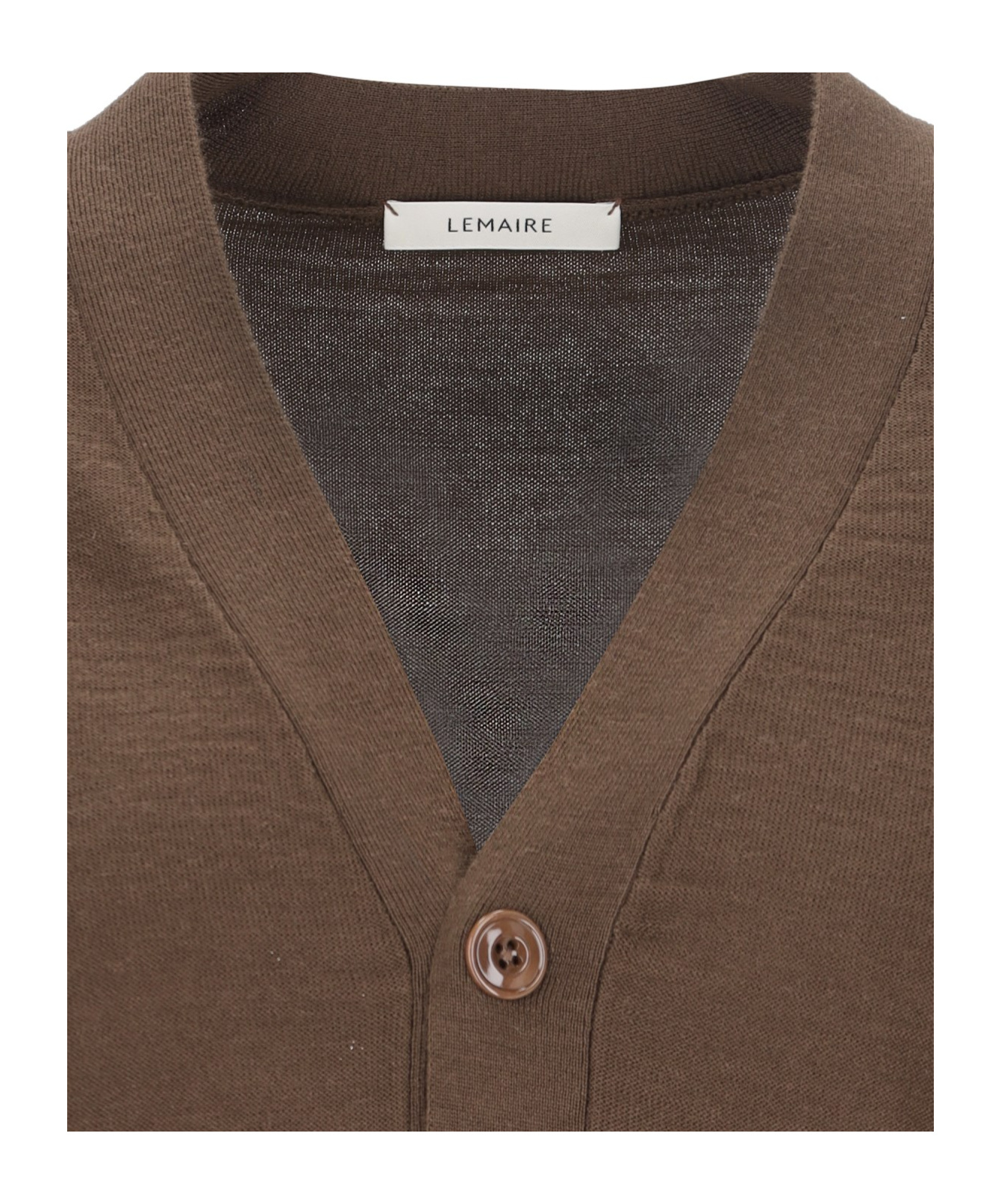Lemaire Neckline Cardigan In Brown