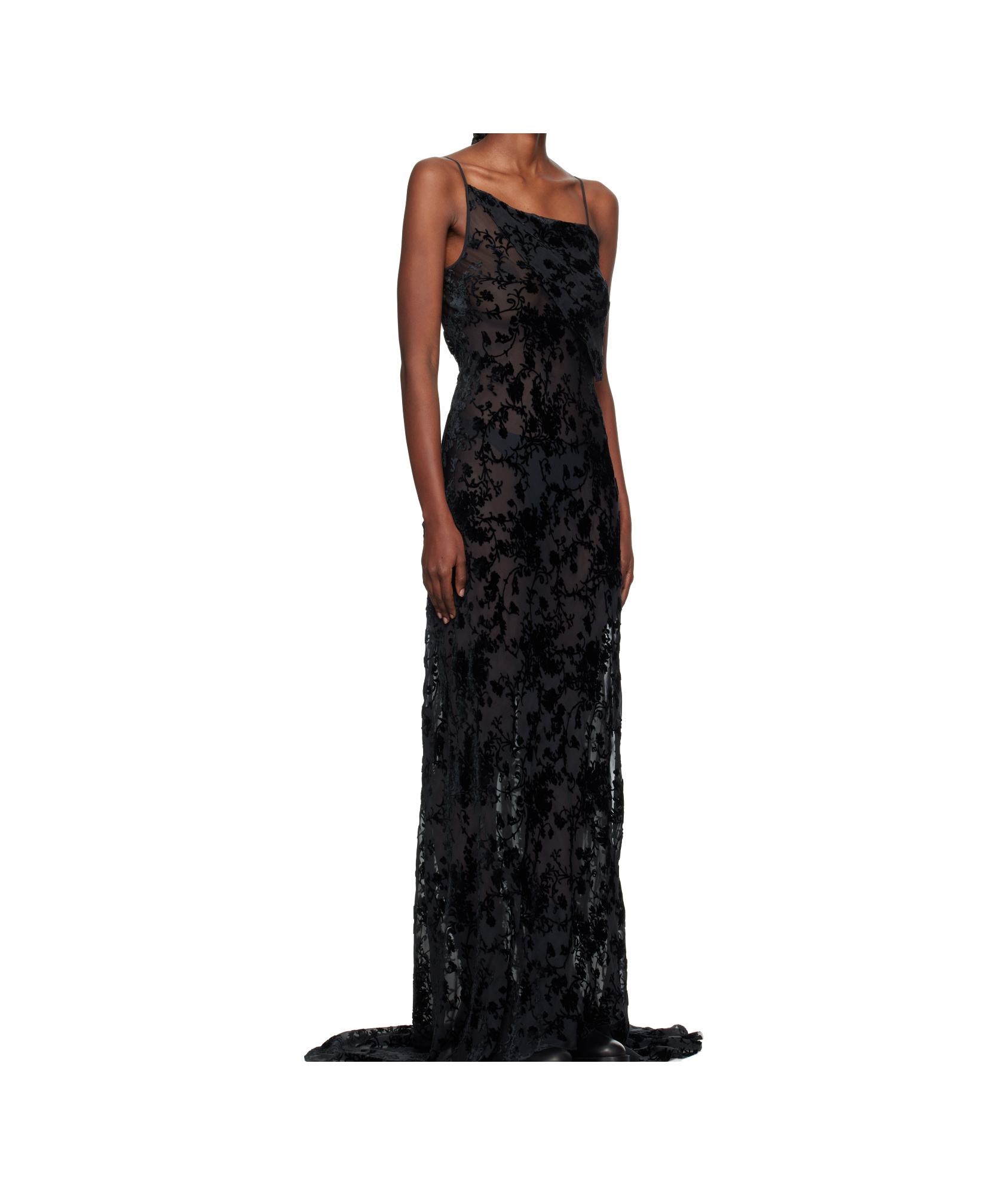 Ann Demeulemeester Aaricia Bias Slip Dress In Black