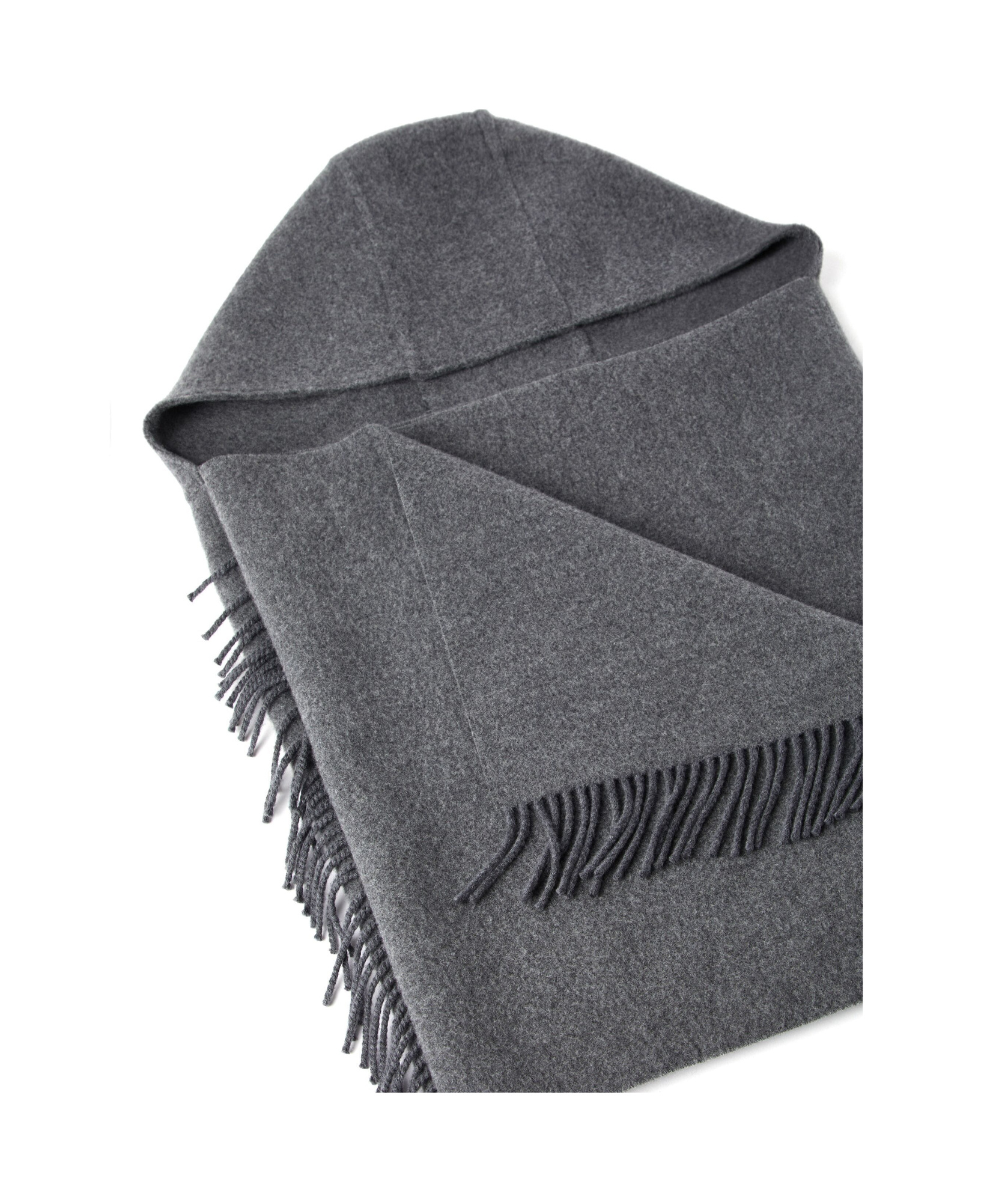 Brunello Cucinelli Hooded Fringed Poncho In Black