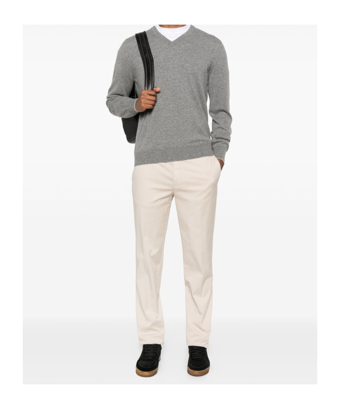 Brunello Cucinelli V-neck Sweater In Gray
