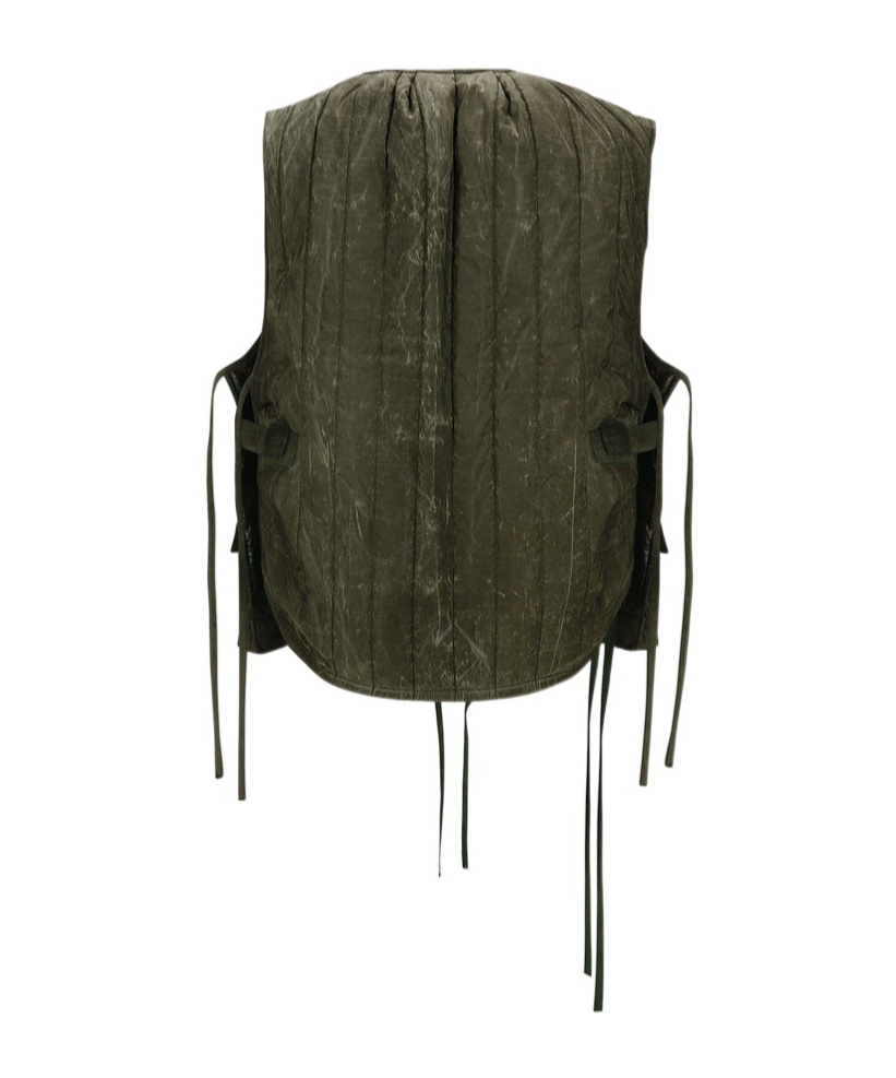 Andersson Bell Wax-coated Padded Vest In Black
