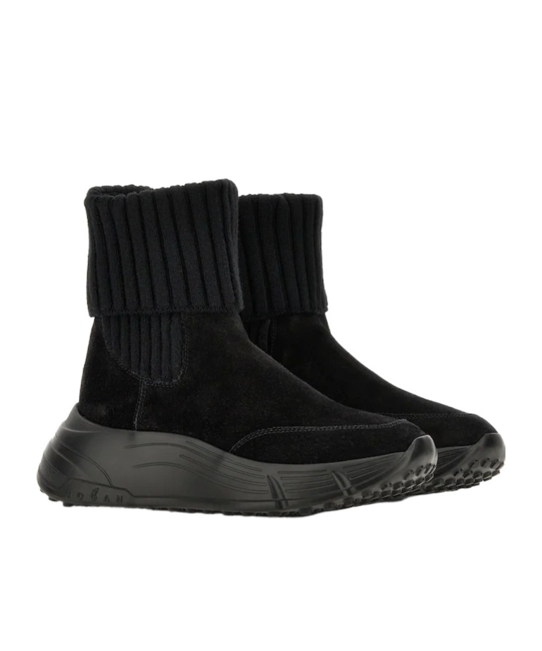 Hogan Black Interactive Boots In Black