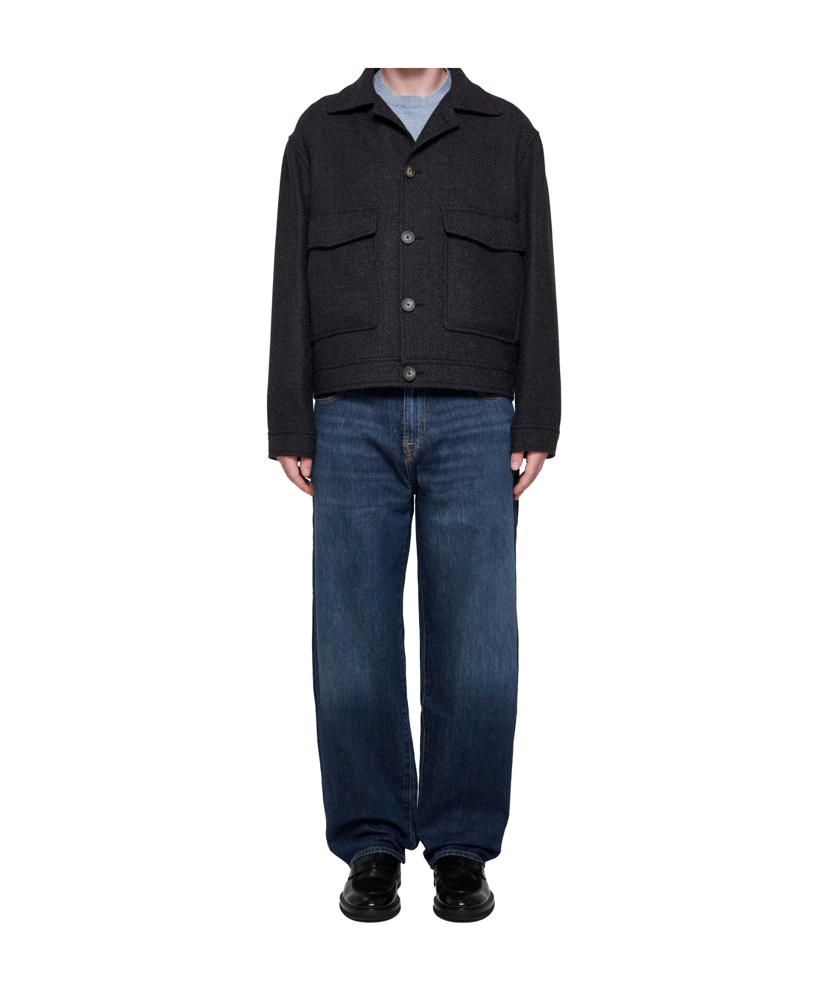 Shop Tagliatore Long-sleeved Button-up Coat In Black
