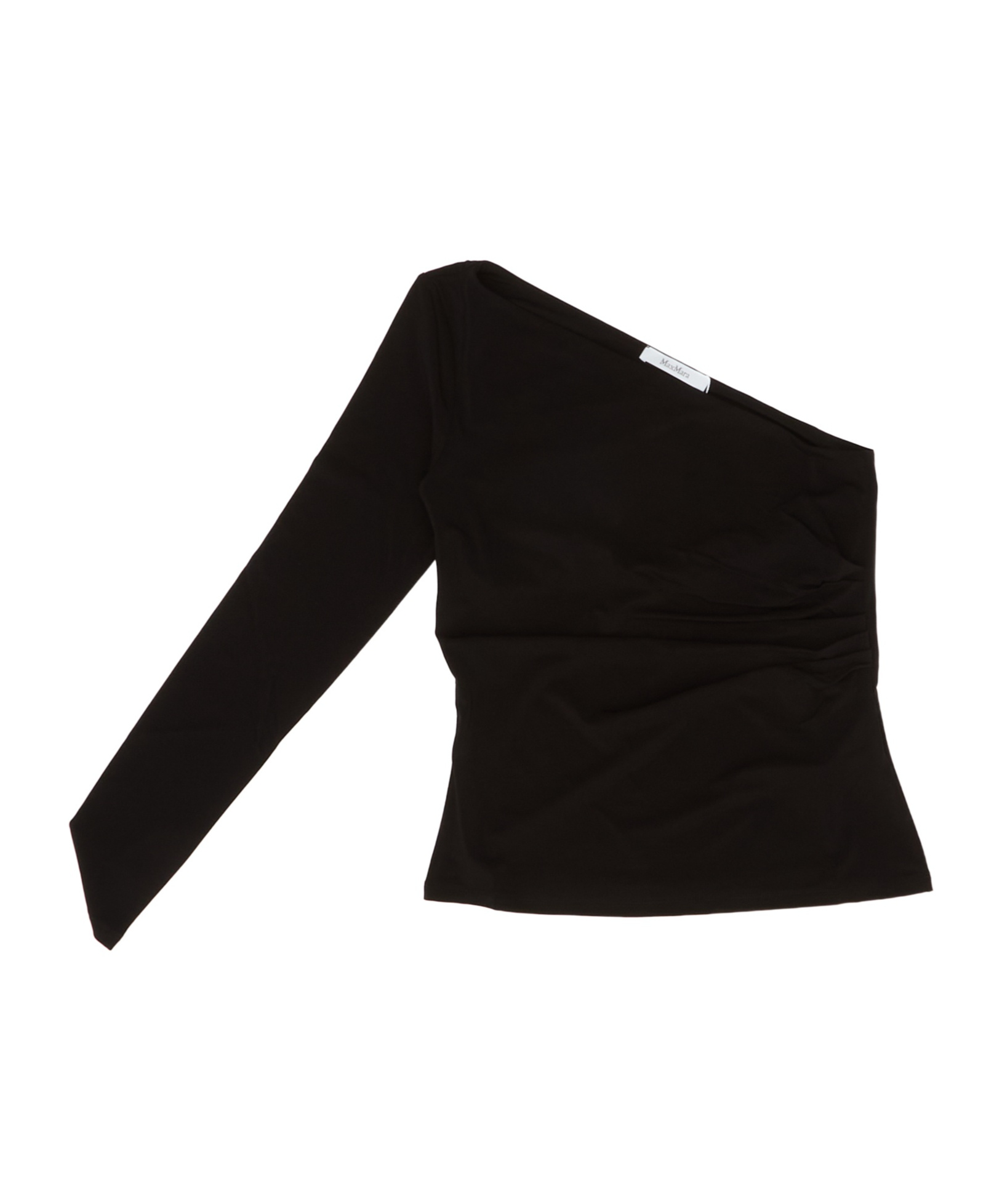 Max Mara Jersey One-shoulder Top In Black