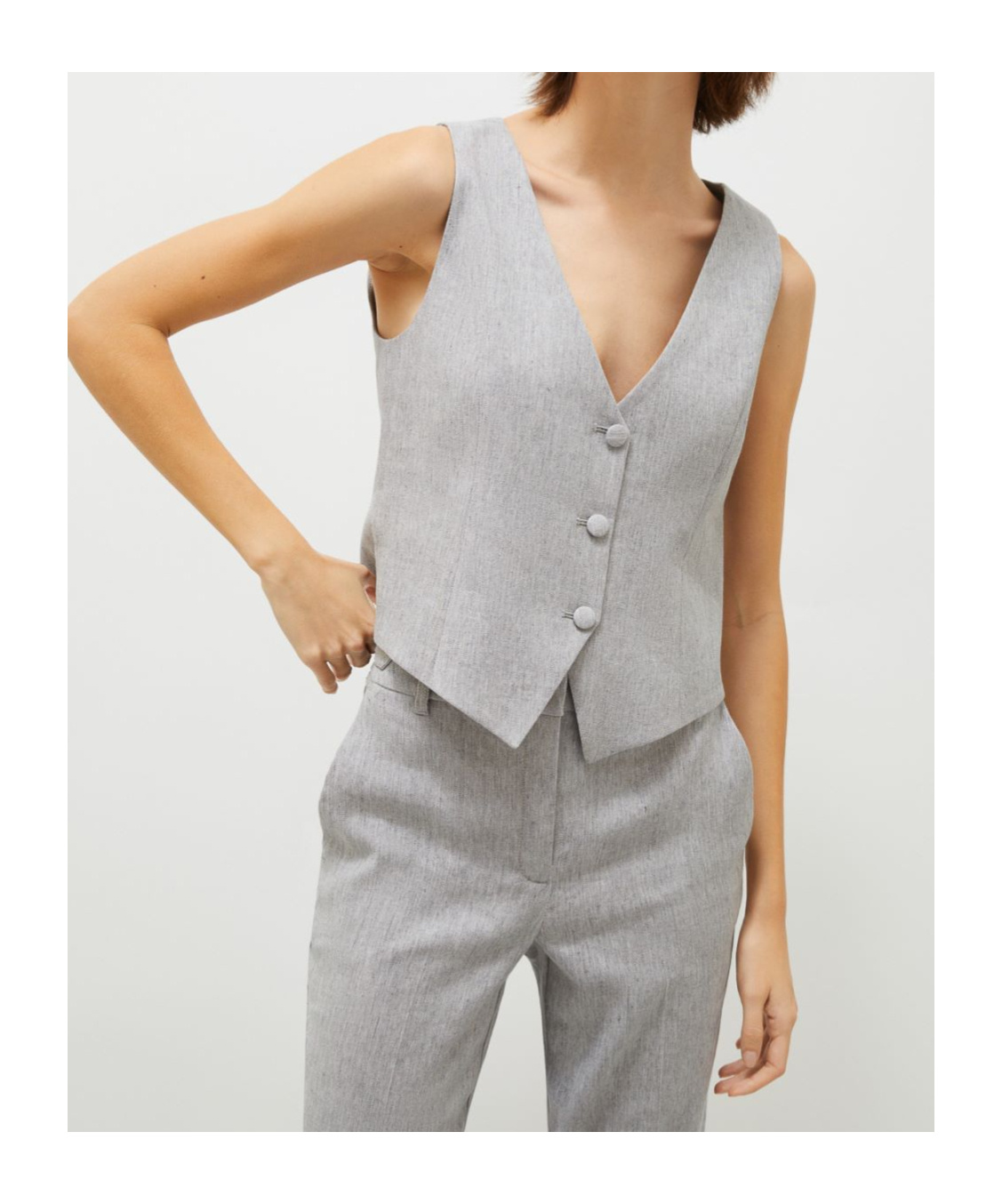 Marella Viscose-blend Gilet In Gray