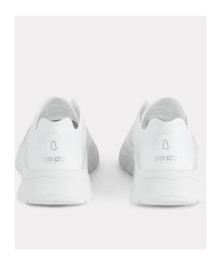 Kenzo Mesh Upper Round Toe Sneakers In White