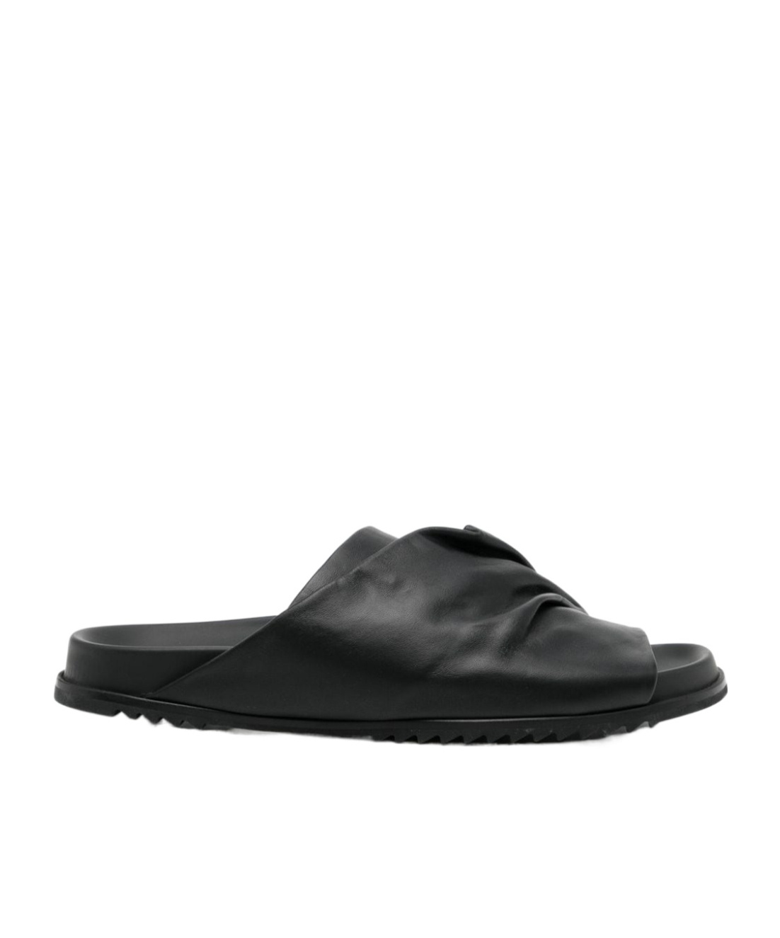 Rick Owens Leather Criss-cross Slides Open Toe In Black