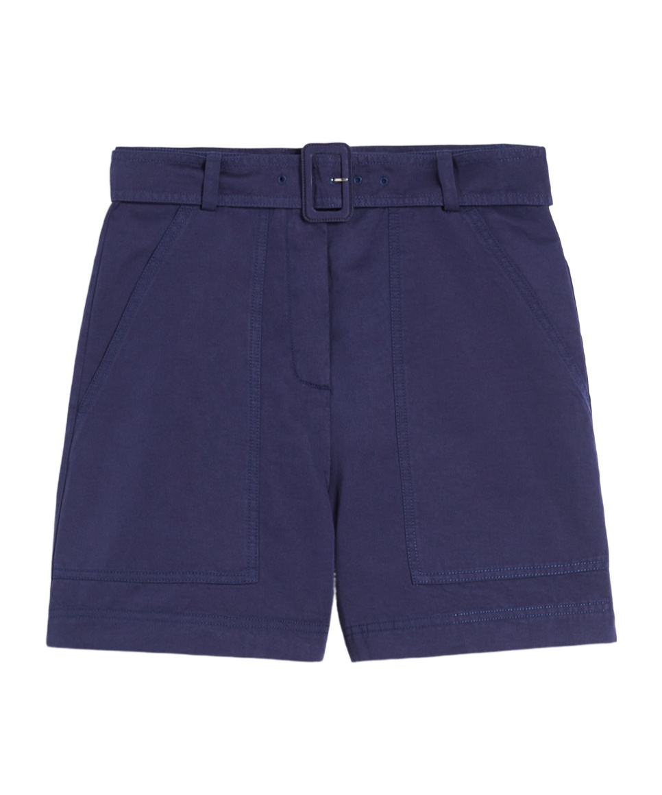 Weekend Max Mara Bermuda Blue In Cotton And Linen In Blue