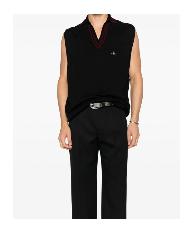 Vivienne Westwood V-neck Sleeveless Knitwear In Black