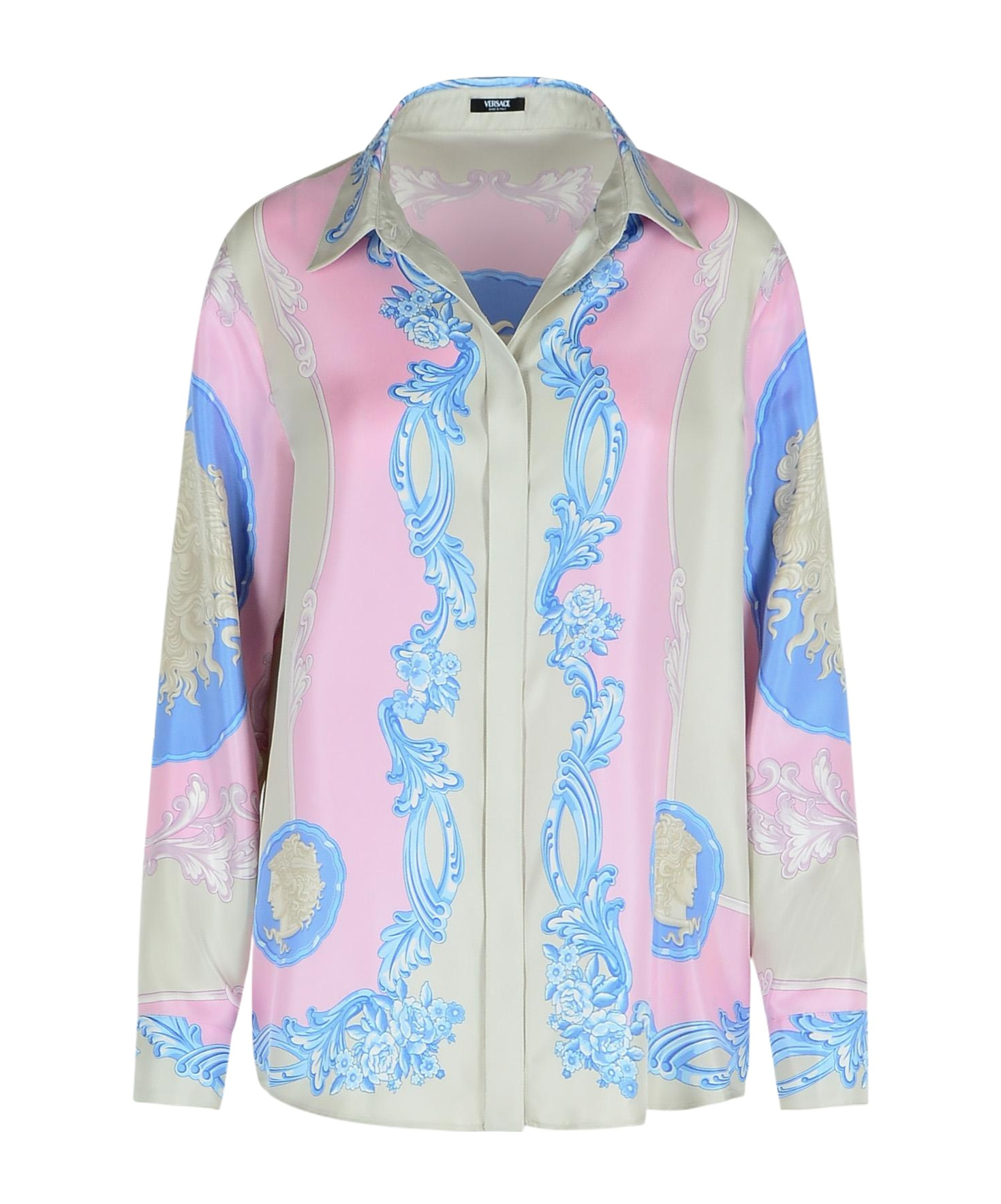 Versace Long-sleeved Shirt In Pink