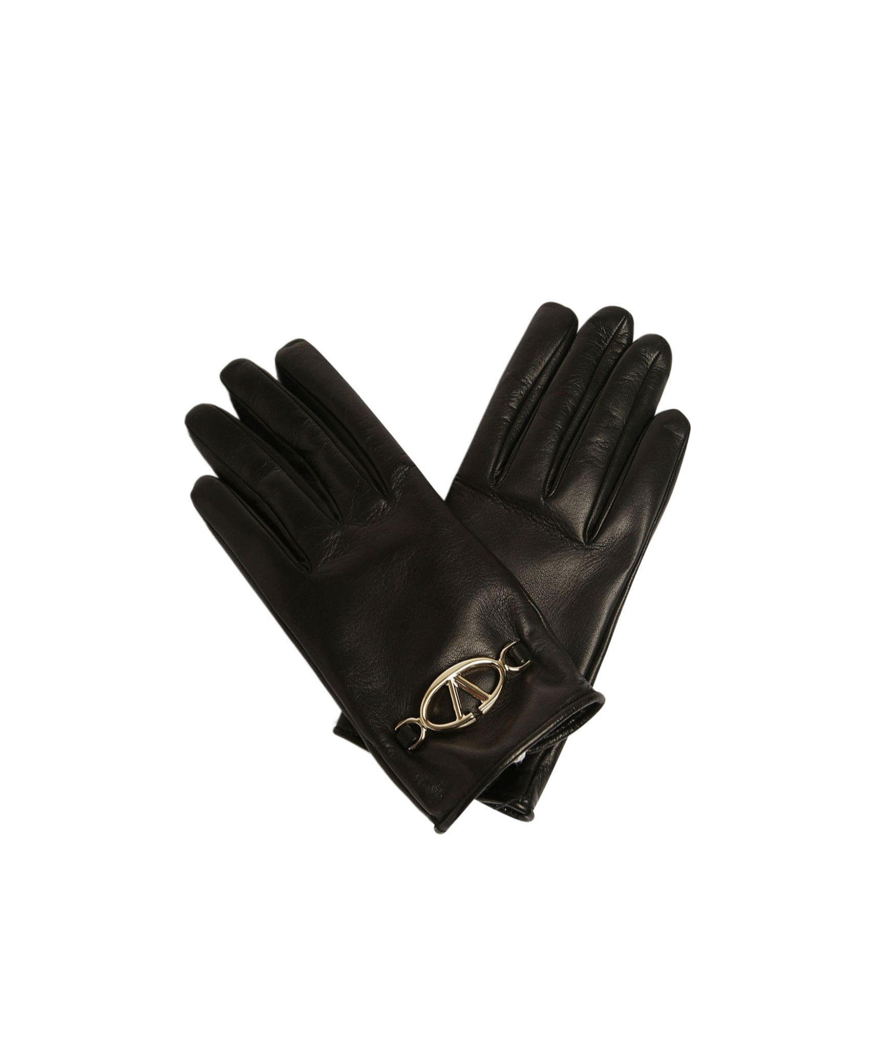 Valentino Luxury Leather Gloves With Elegant Logo Detail And Refined Finish In Black