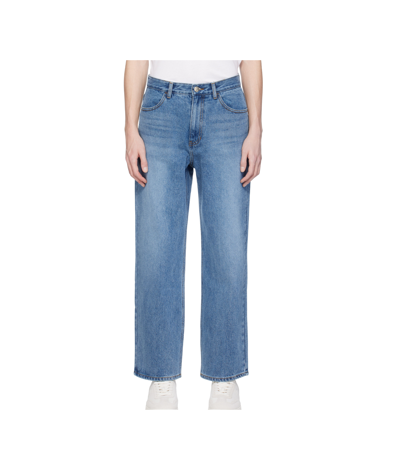 Ader Error Jeans With Belt Loops In Blue