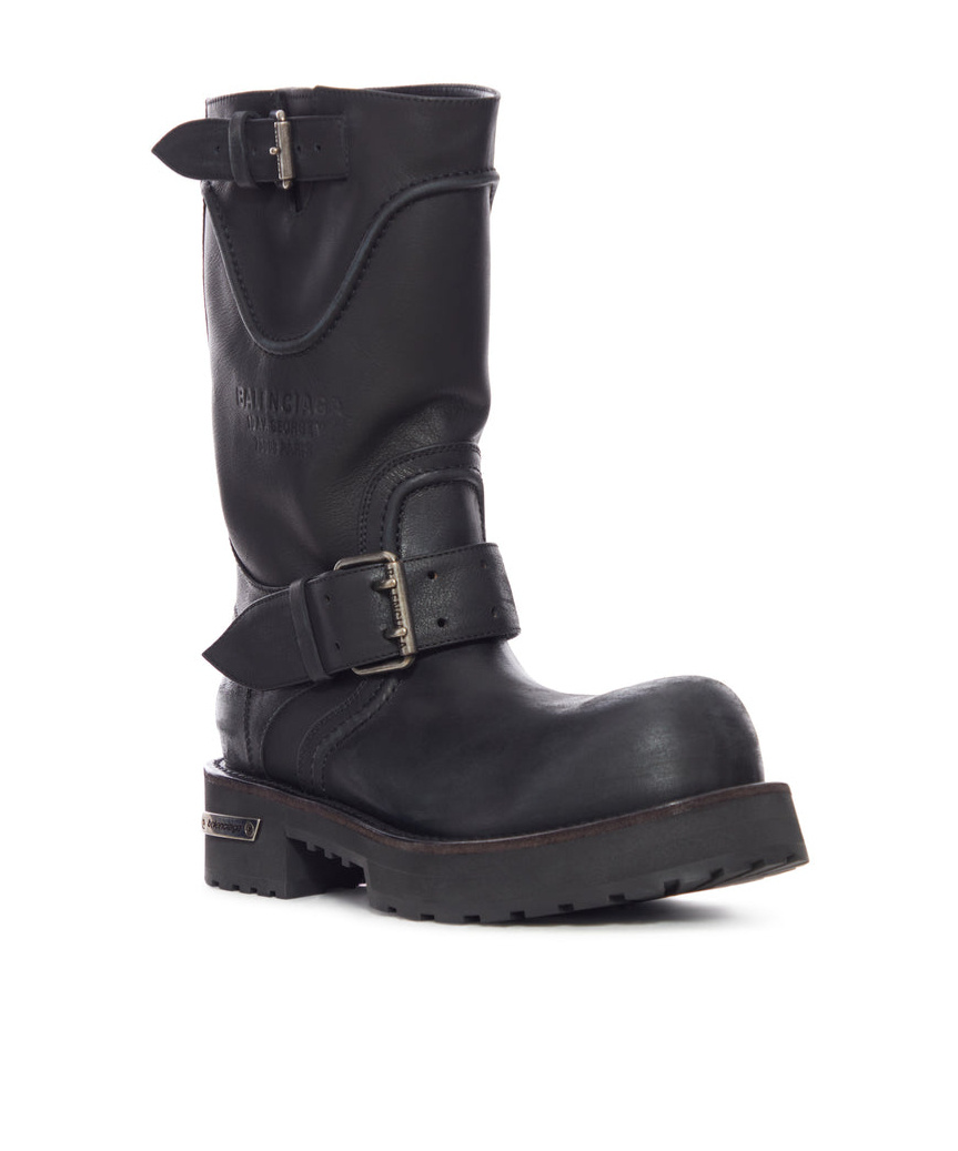 Balenciaga Venom Boots In Black Calf Leather Men In Black