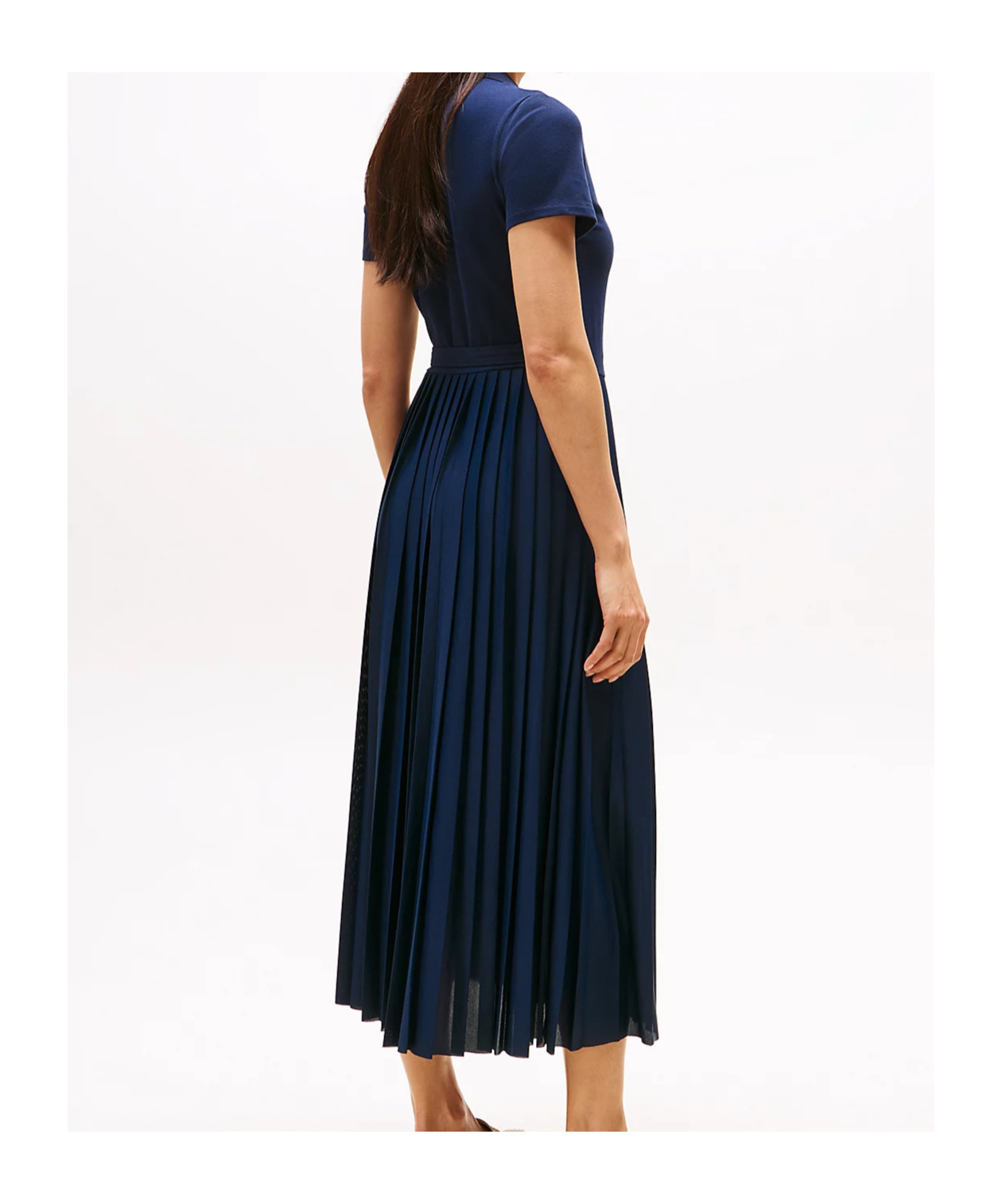 Tommy Hilfiger Fit And Flare Midi Polo Dress In Blue