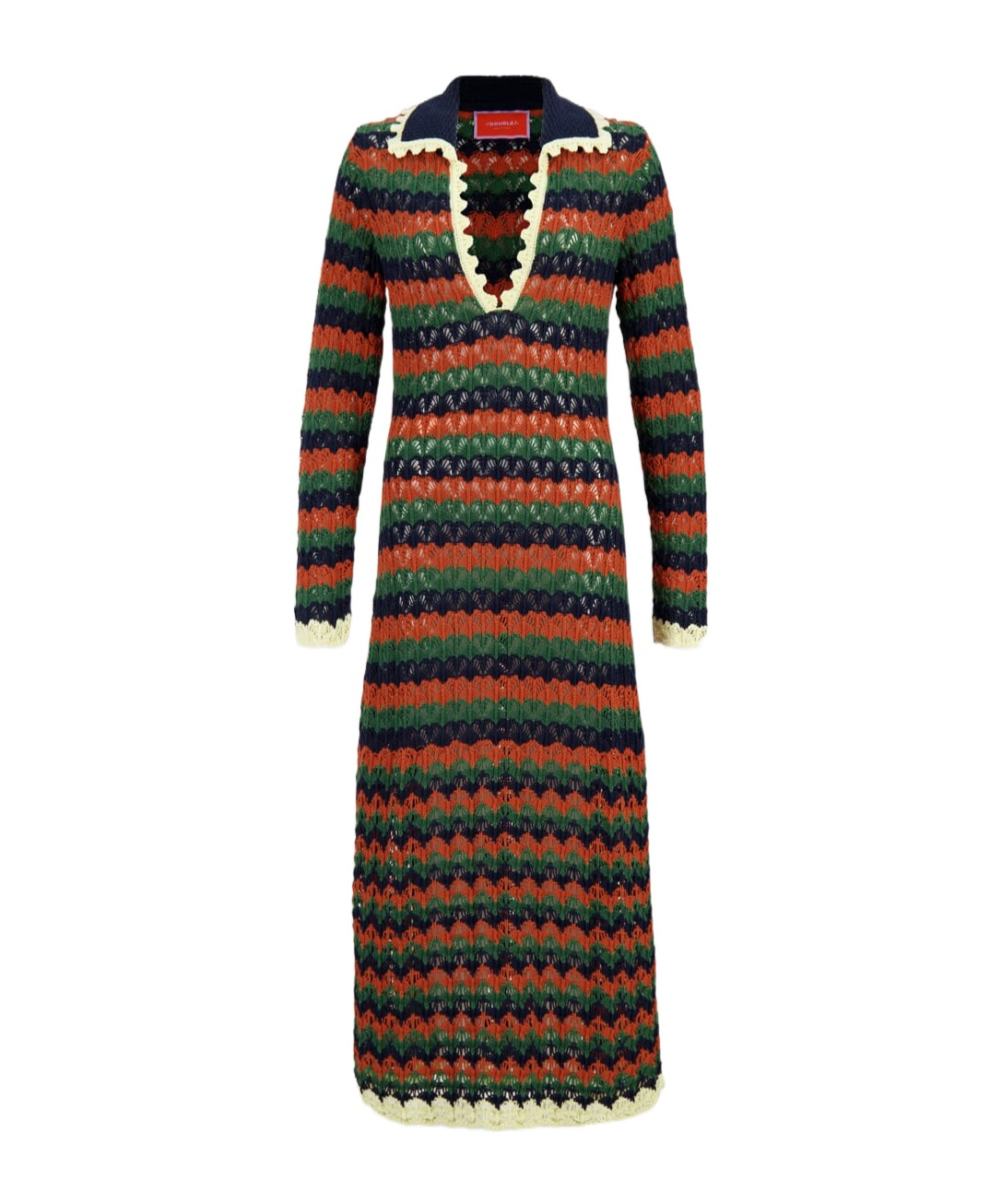 La Doublej Perry Knit Midi Dress In Green