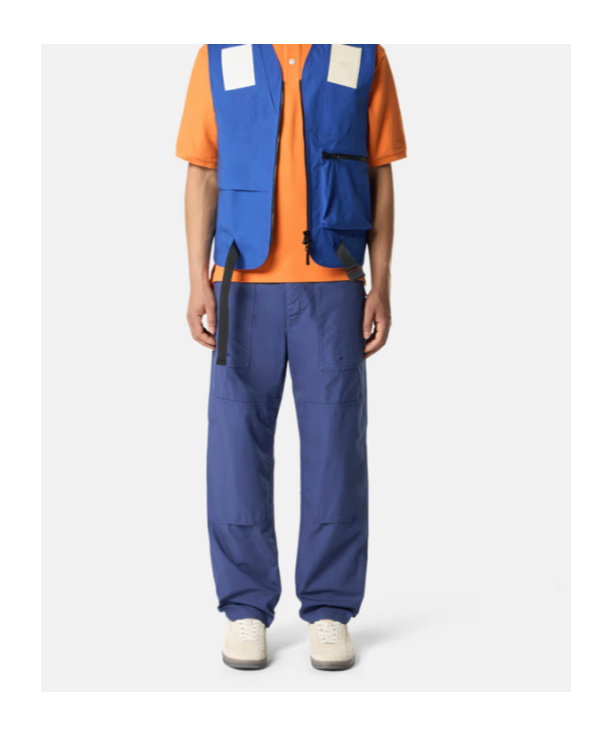 Stone Island Regular Fit Chino Trousers With Rubber Applique In Ocean Blue