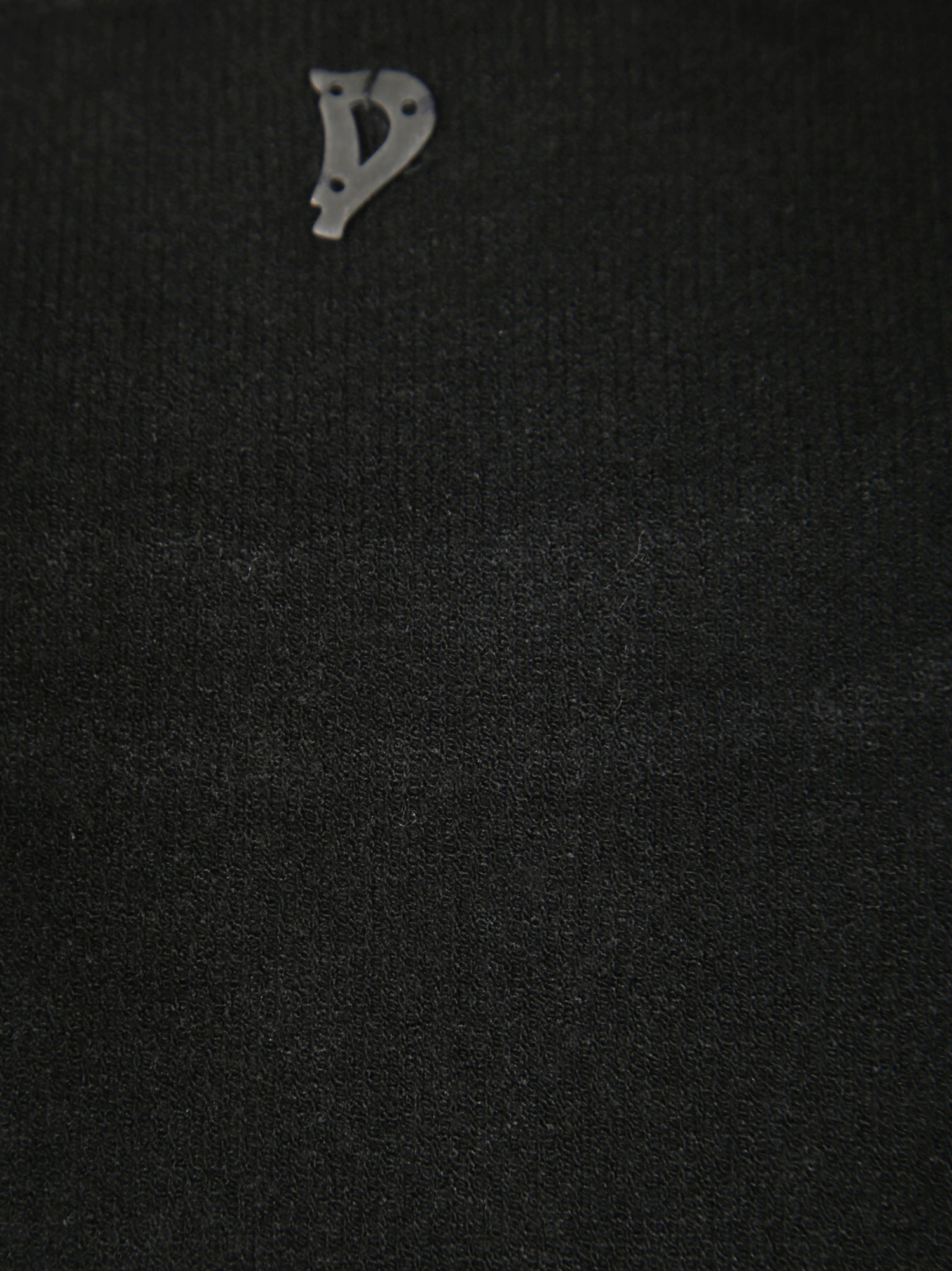 Dondup Fitted Ribbed Knit Sweater With Classic Round Neckline In Black