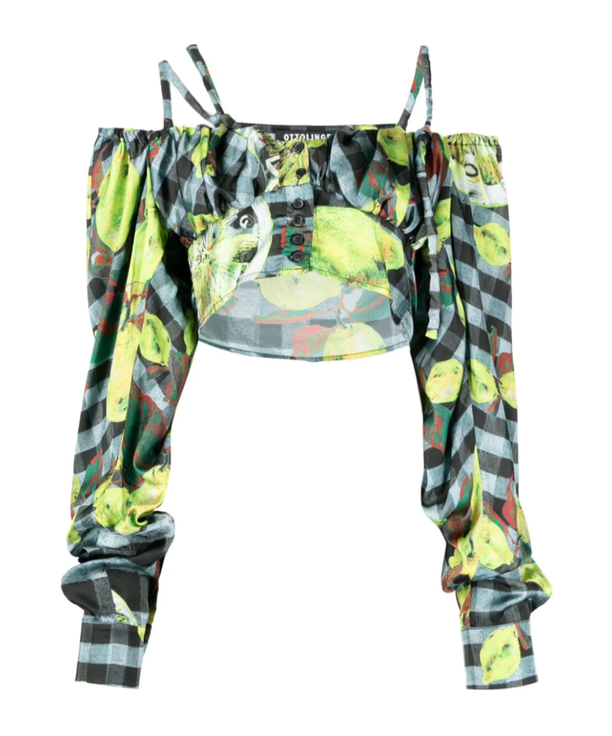 Ottolinger Lemon Check Pattern Blouse In Green