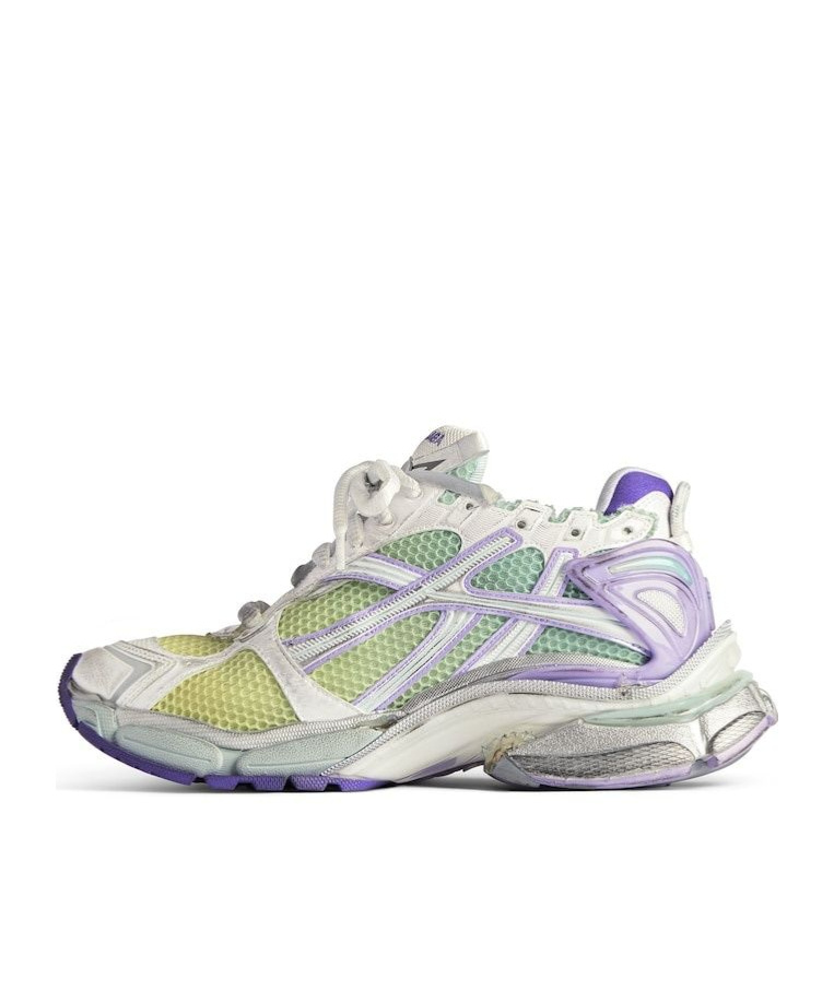 Shop Balenciaga Women's Runner Gradient Sneaker In White/grey/purple/neon Yellow In White, Gray, Purple And Neon Yellow