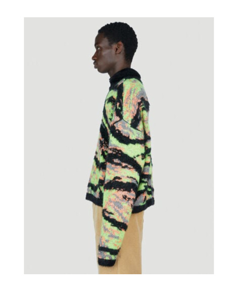 Erl Long-sleeved Sweater In Green