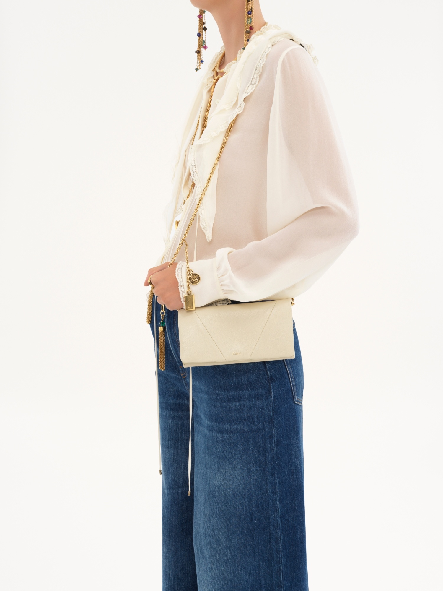 Chloé Spin Chain Wallet In Nude