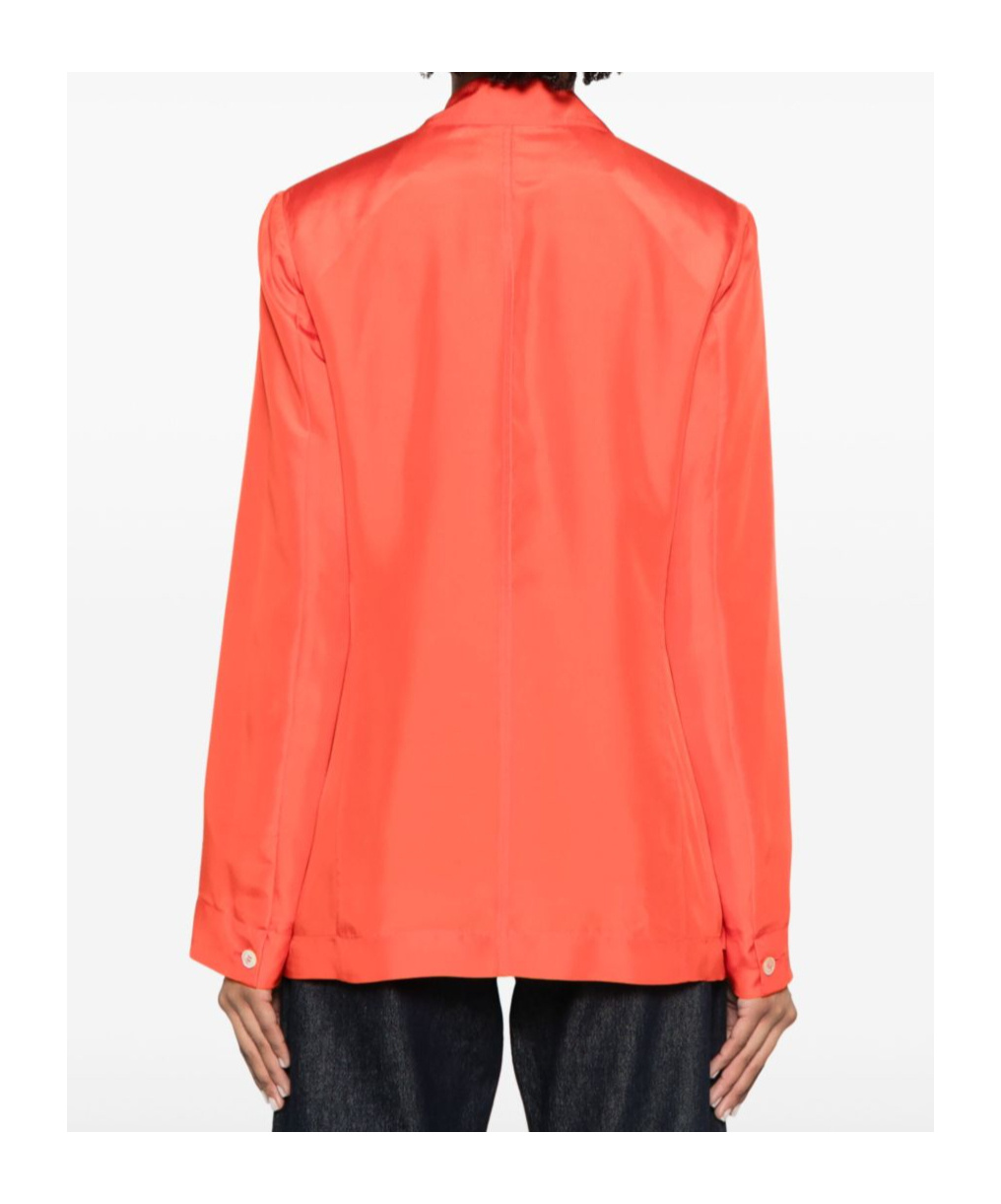 Shop Forte Forte Silk Blazer In Orange