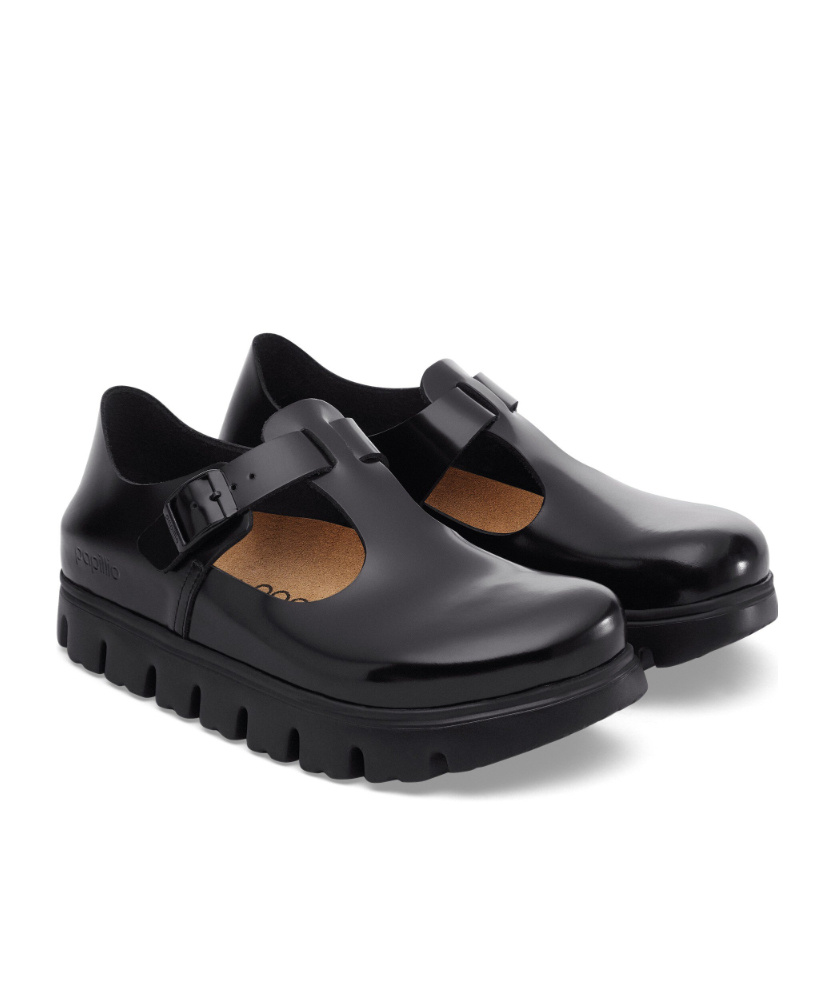 Birkenstock Round Toe Ankle Strap Flats In Black
