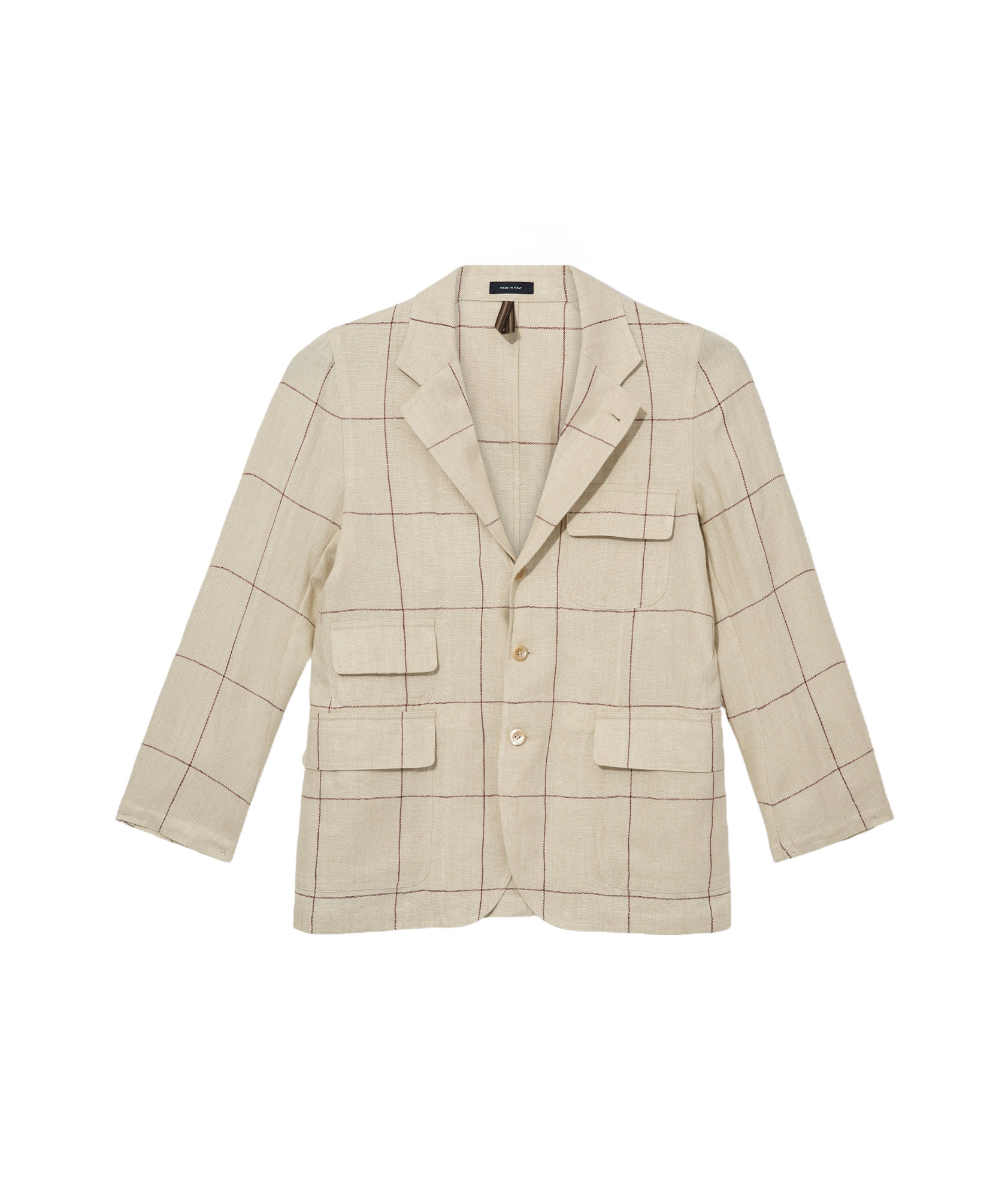 Drake's London Long-sleeved Suit Jacket In Natural Color  Dark Red