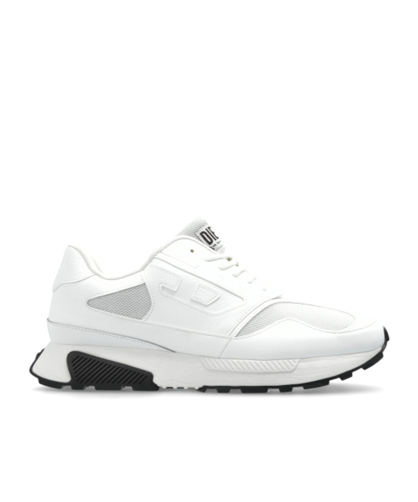 Diesel Controlled Mesh Panels Round Toe Sneaker In White