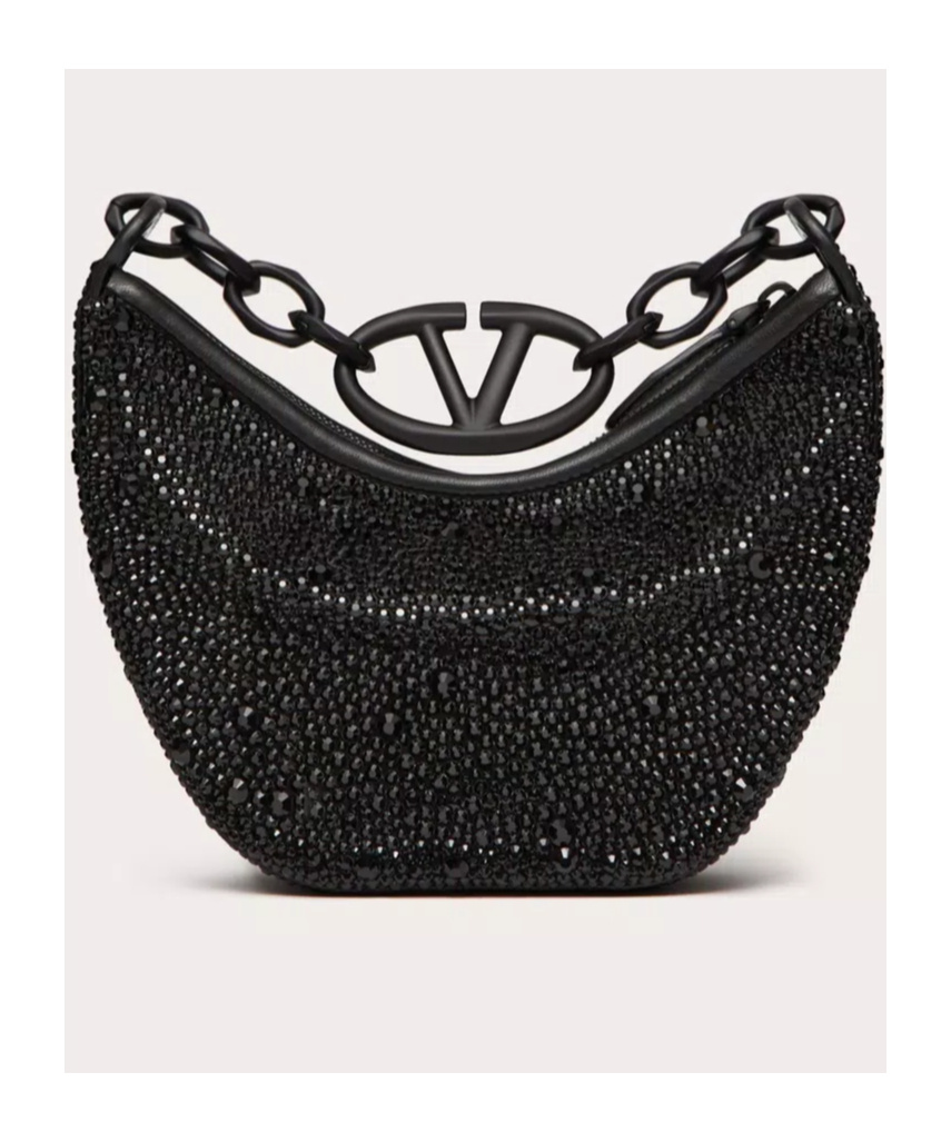 Valentino Vlogo Moon Mini Shoulder Bag In Black