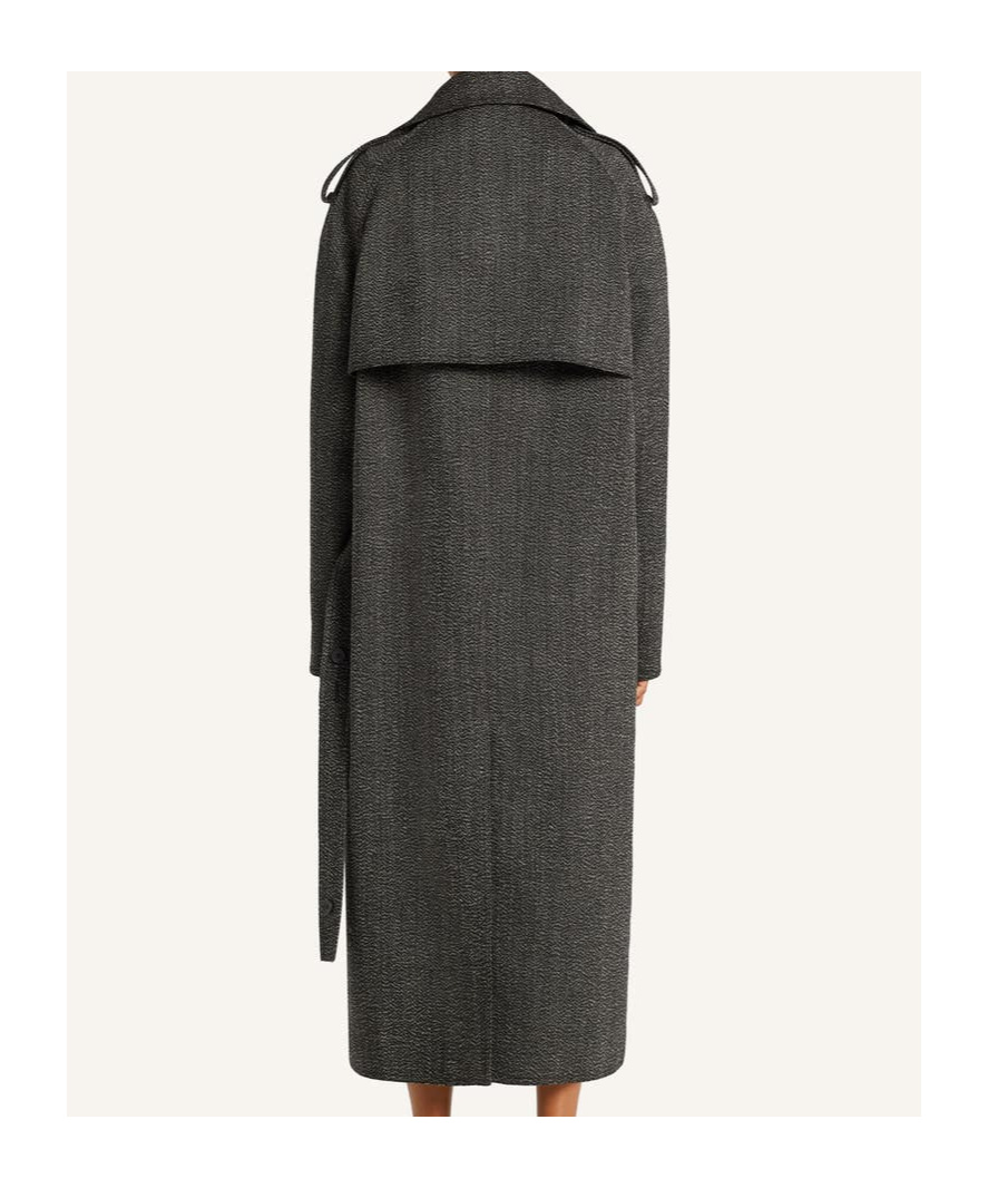 Courrèges Asymmetric-collar Long Coat In Gray
