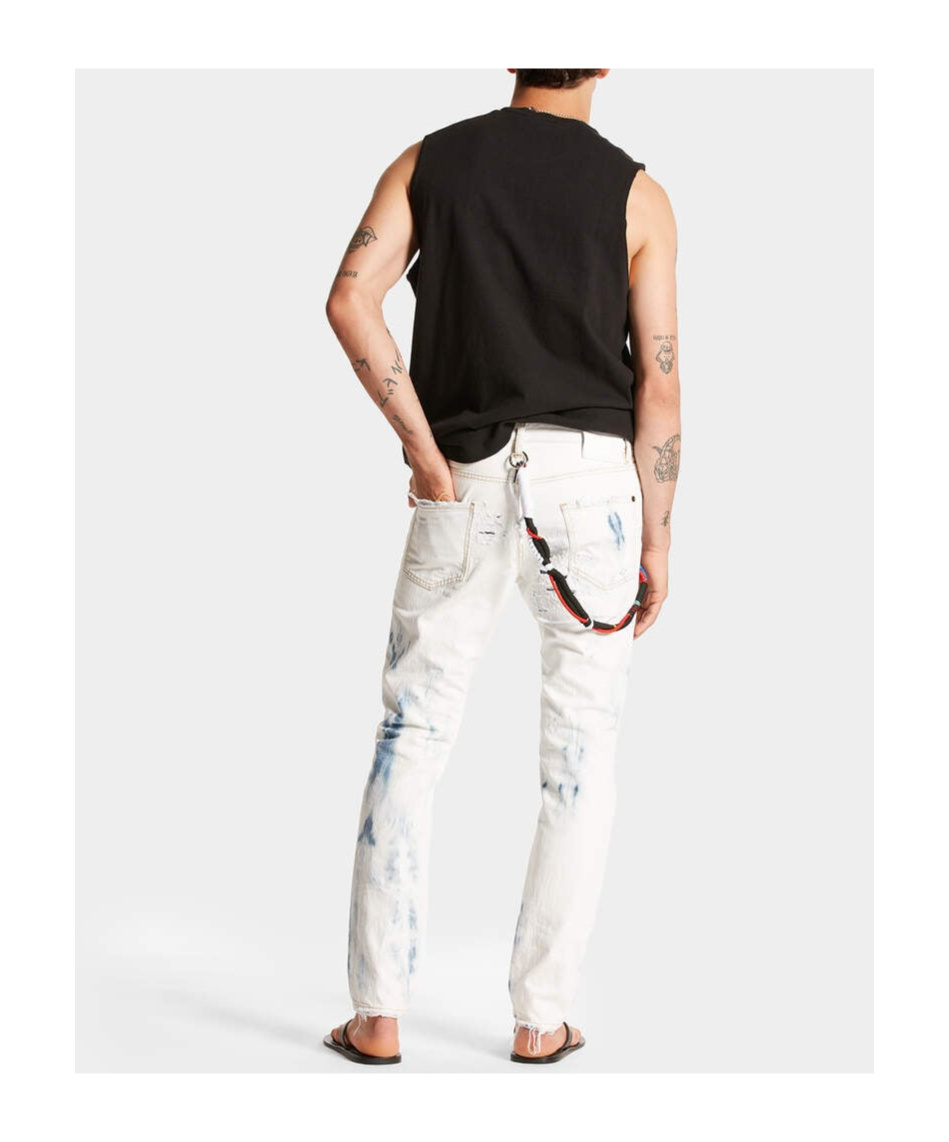 Dsquared2 Distressed Straight-leg Jeans In White
