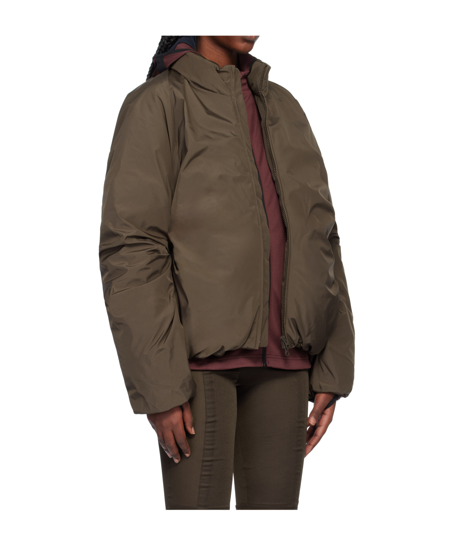 Post Archive Faction (paf) Zipper Down Jacket In Green