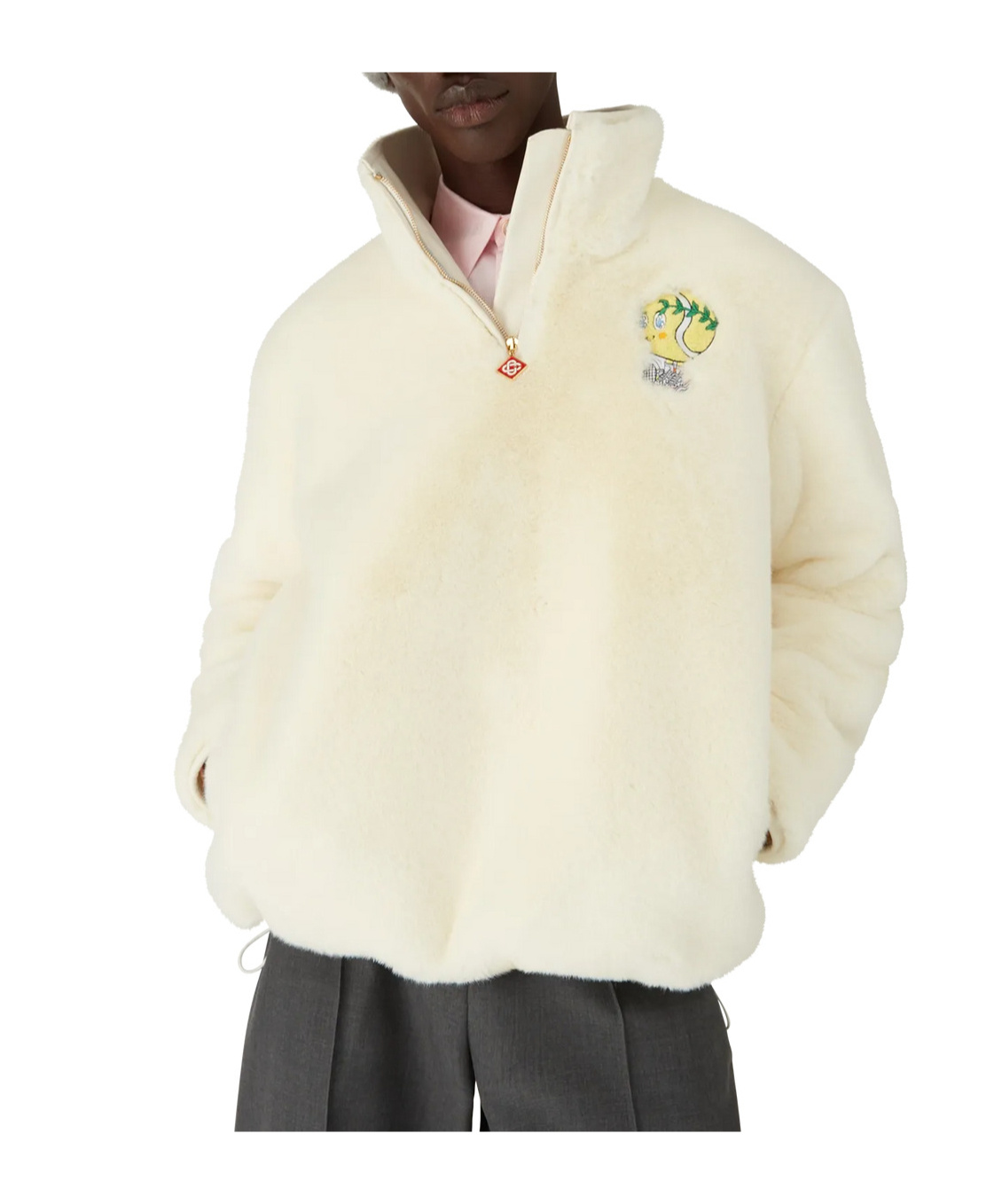 Casablanca Logo Zip-up Jacket In Neutral