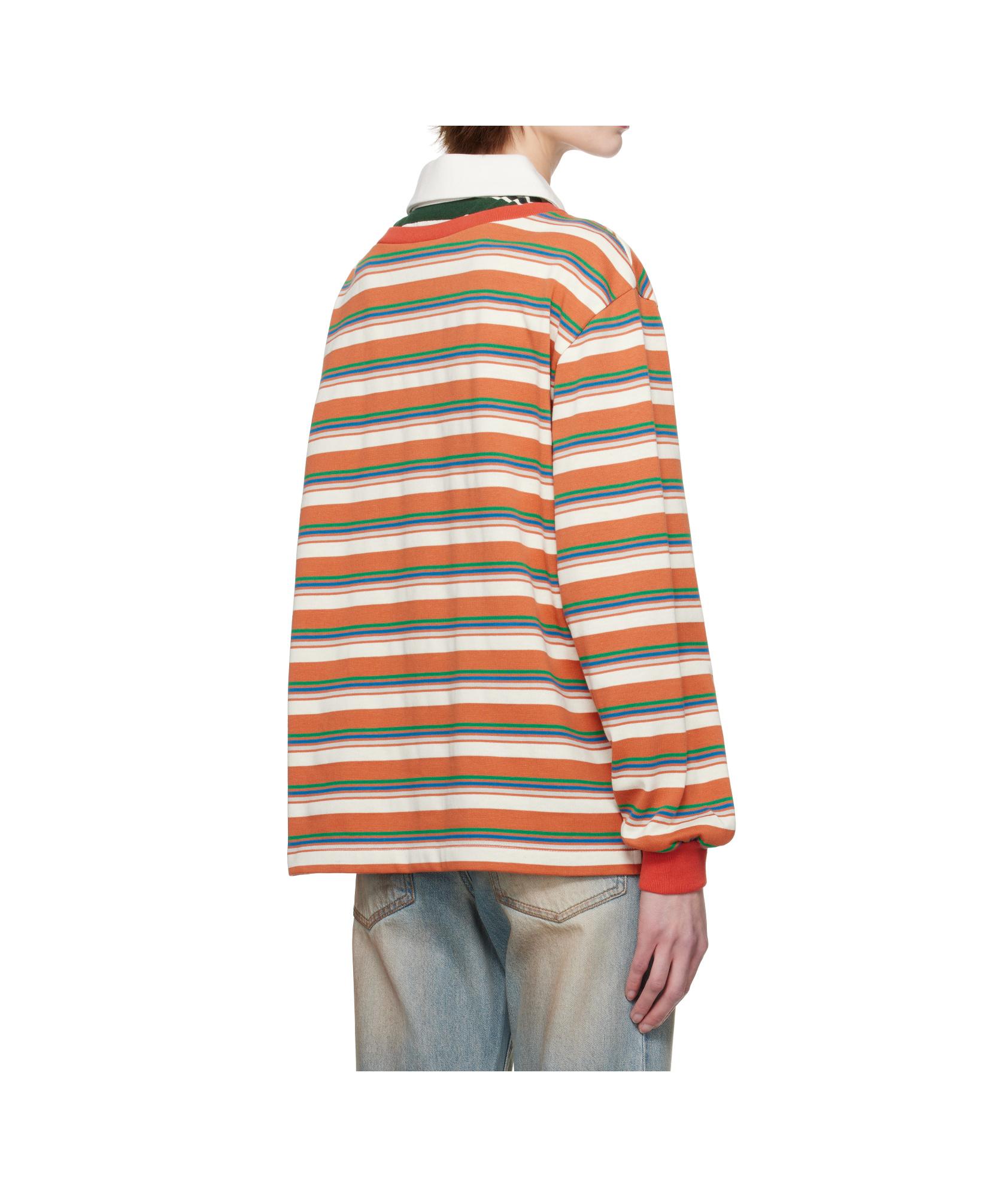 Andersson Bell Multicolor Piqué Inserted Long Sleeve Polo In Multi-color