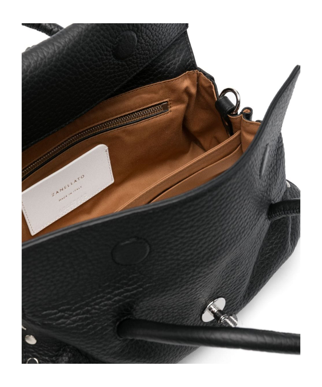Zanellato Structured Leather Handbag With Dual Handles In Black