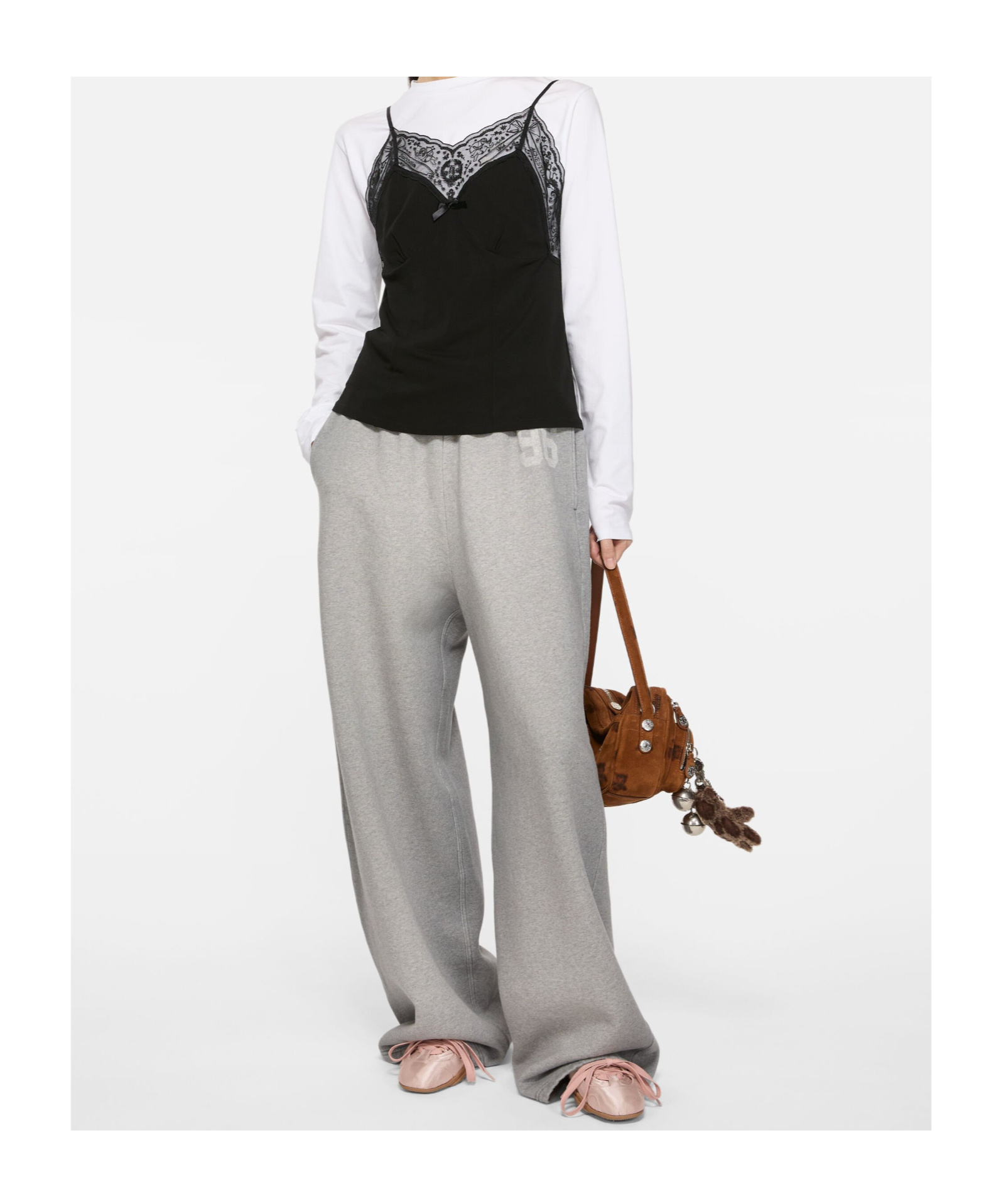 Acne Studios Logo Sweatpants Grey Melange In Gray