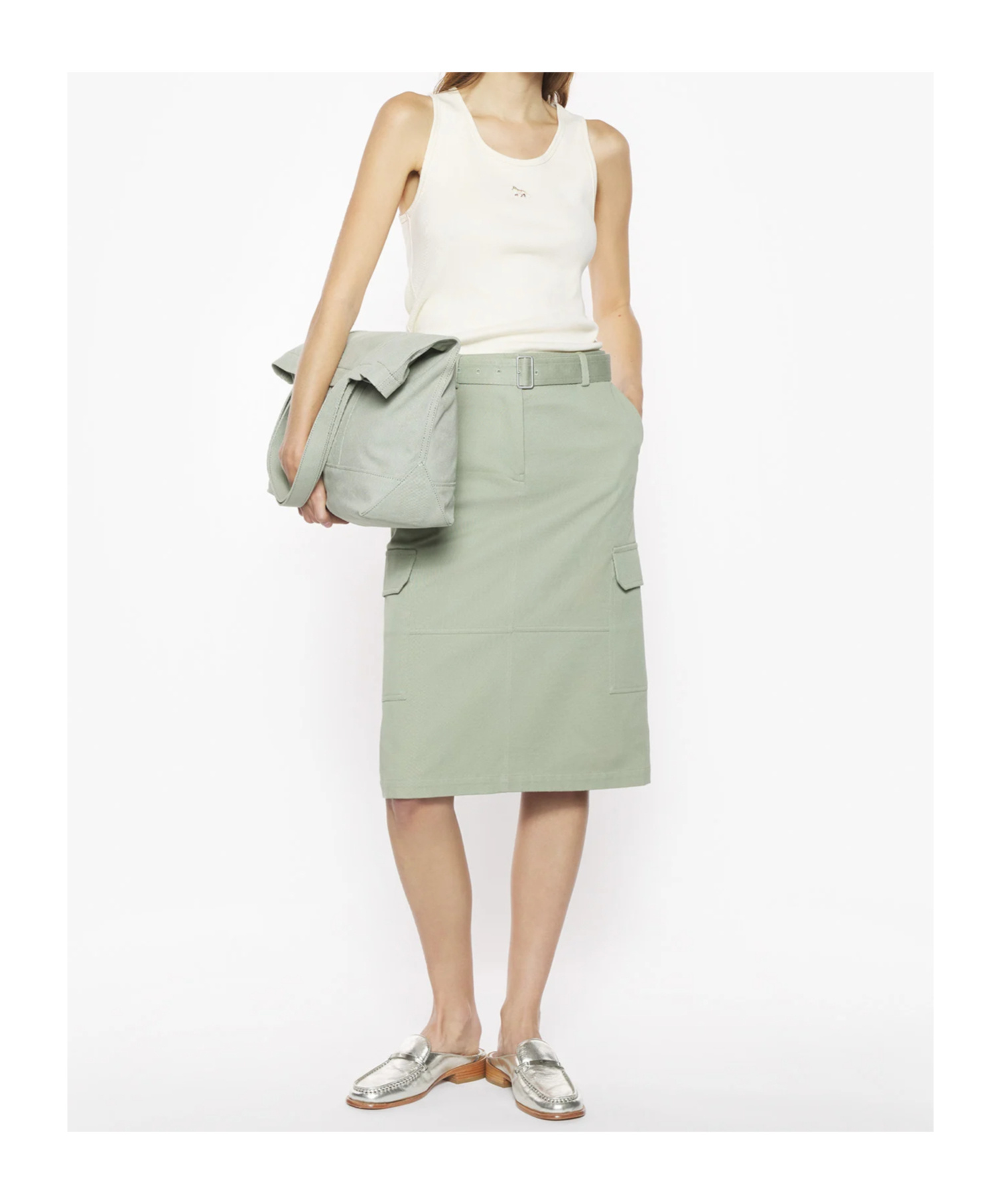 Maison Kitsuné Belted Utility Skirt