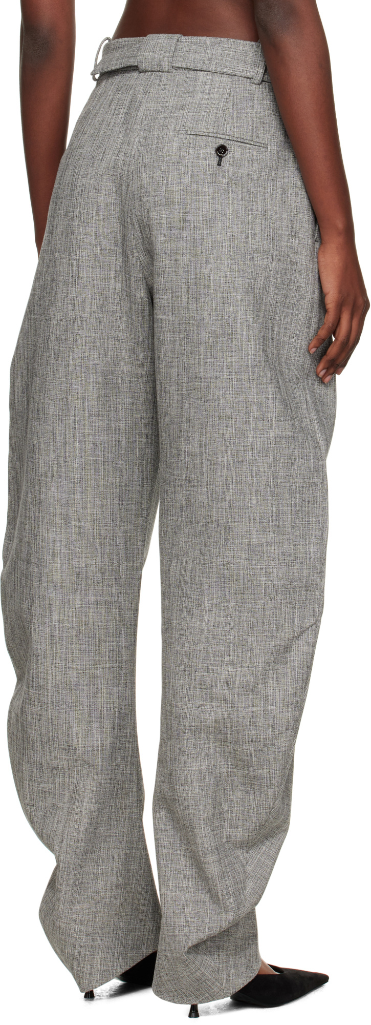 Lanvin Belt Loop Casual Pants In Gray