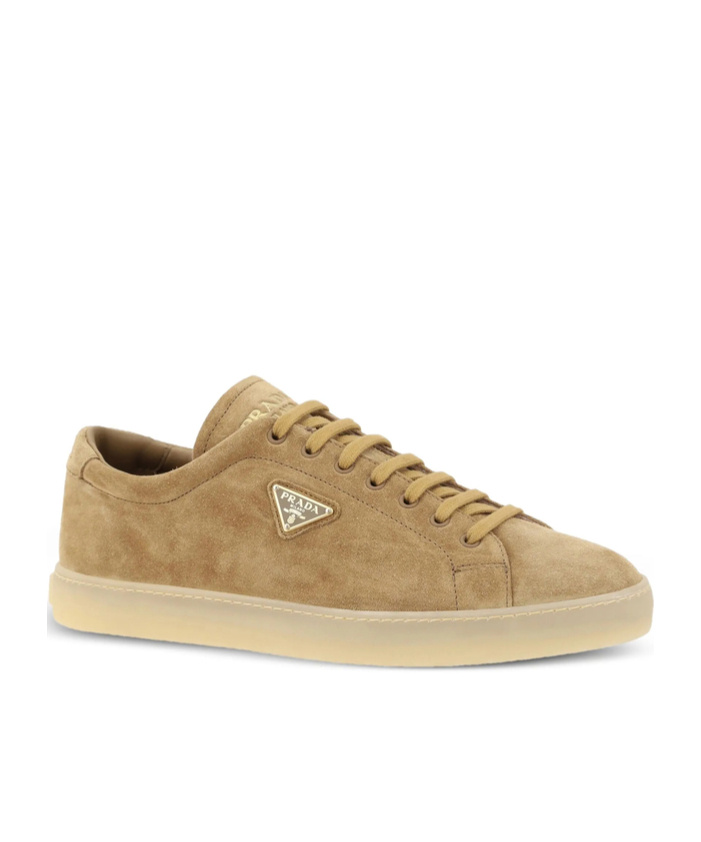 Prada Lace-up Low-top Casual Shoes In Brown