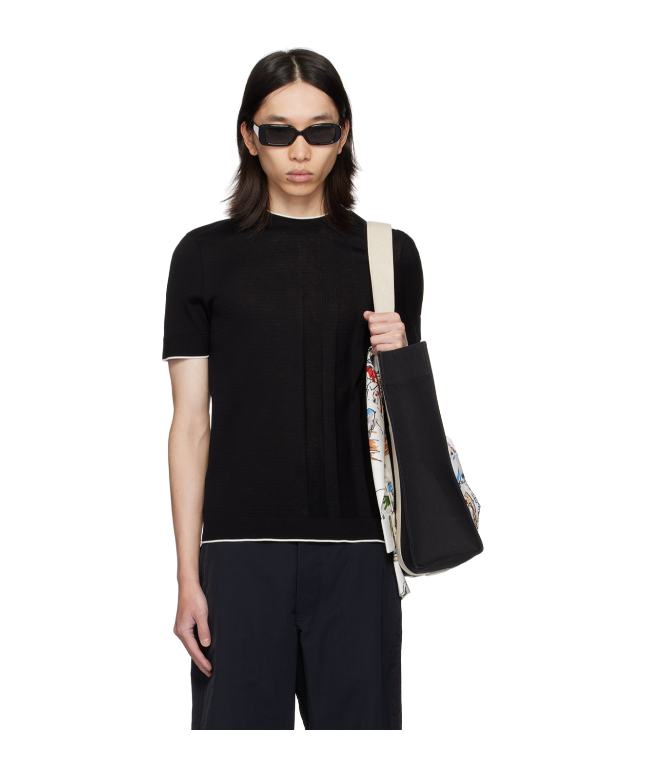 Jacquemus Short-sleeved Knitted T-shirt In Black