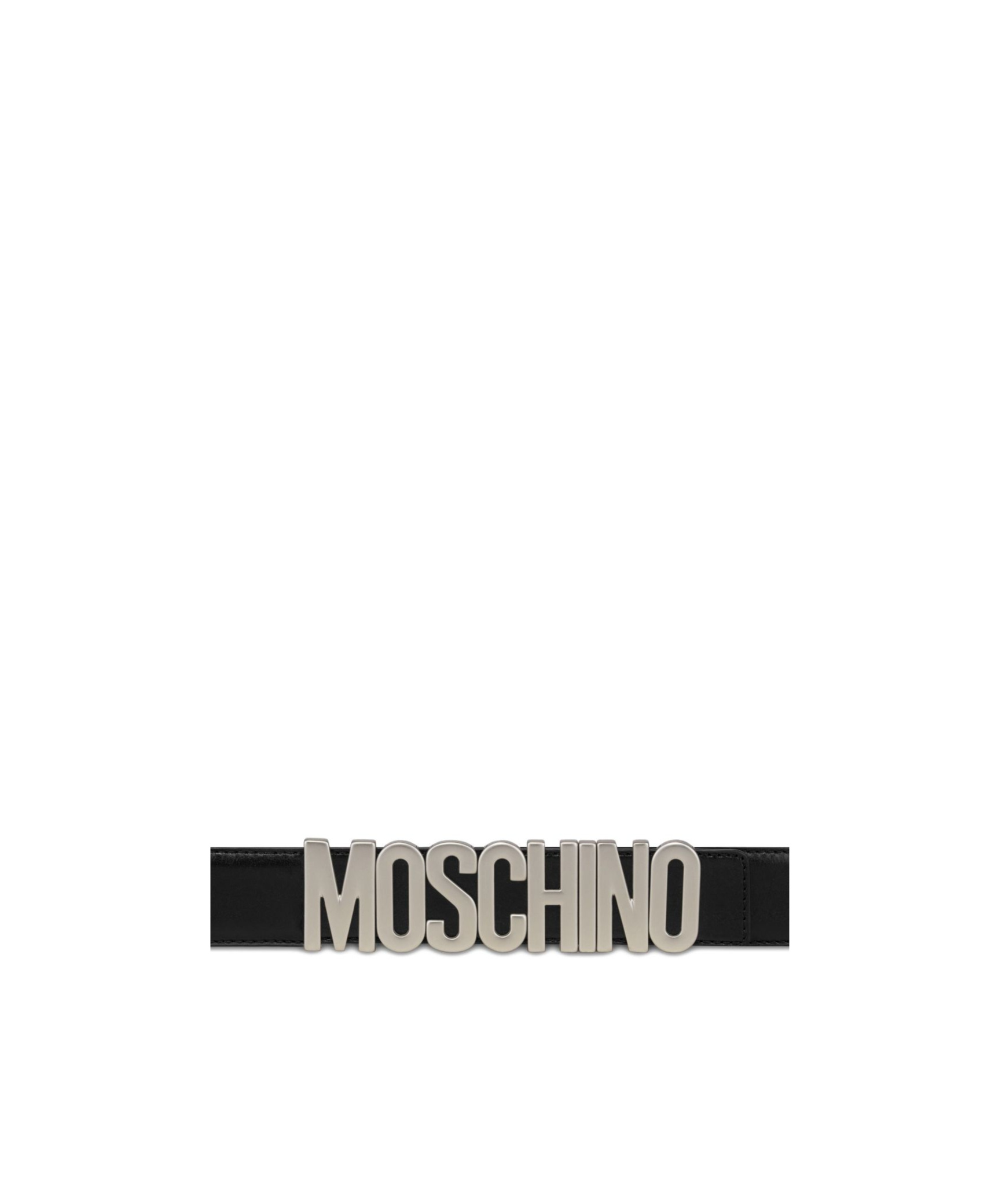Moschino Calf Leather Adjustable Fit Smooth Belts In Black