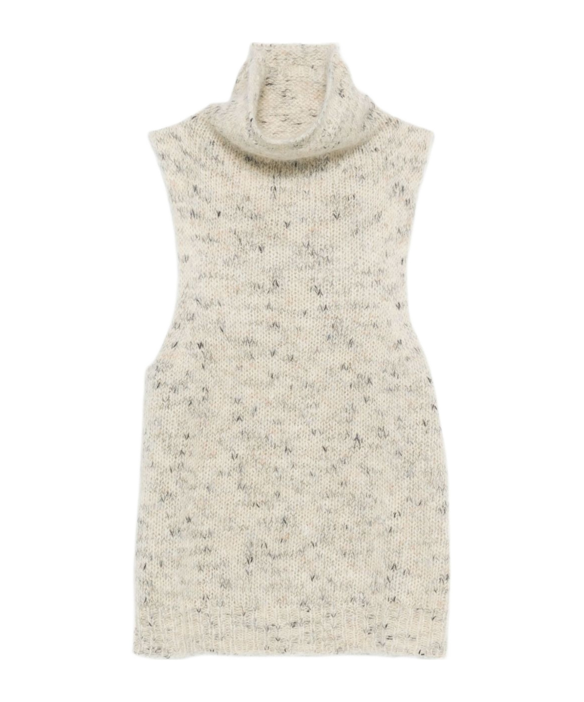 Alysi High-neck Knitted Vest In White